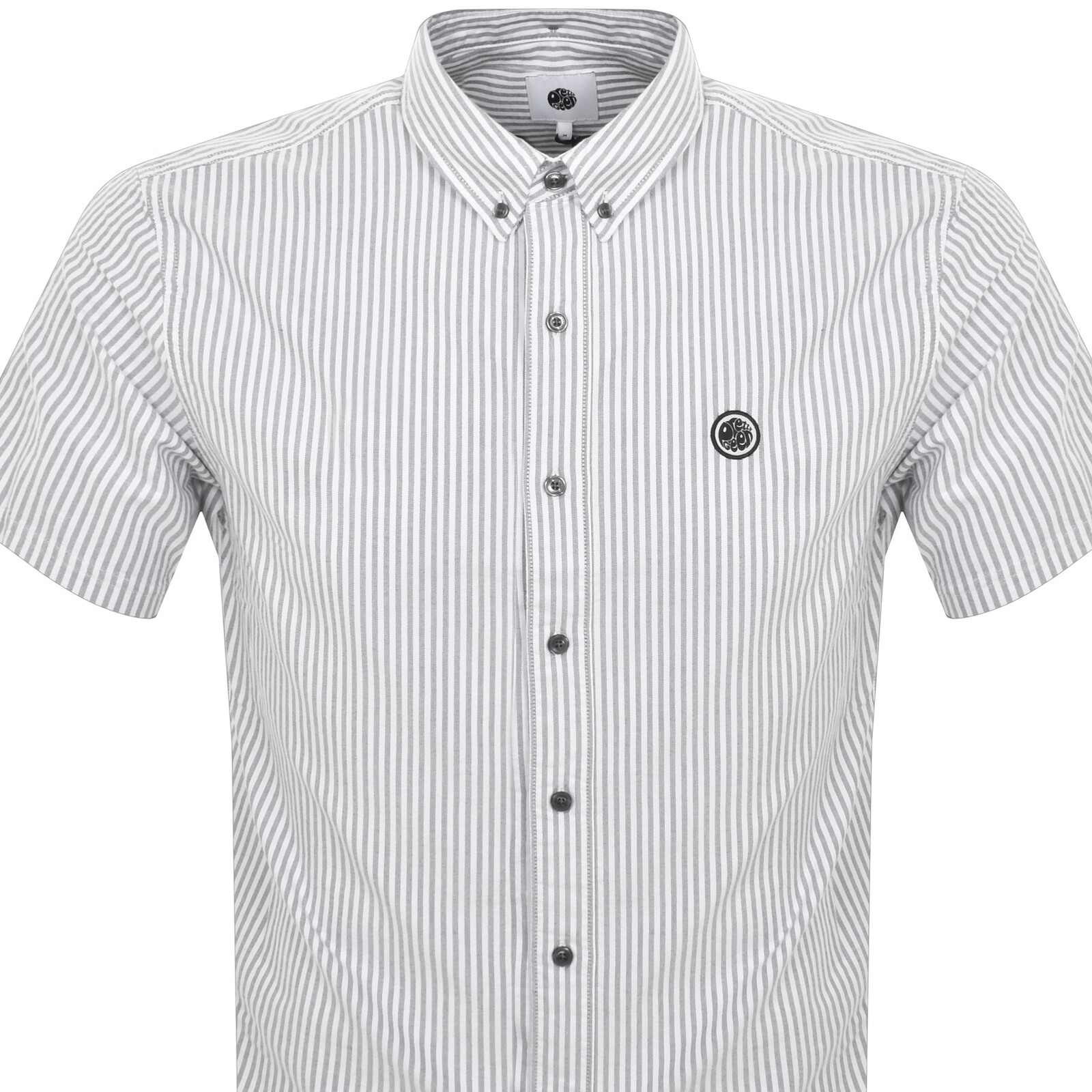 Shop Pretty Green Short Sleeve Stripe Shirt Grey