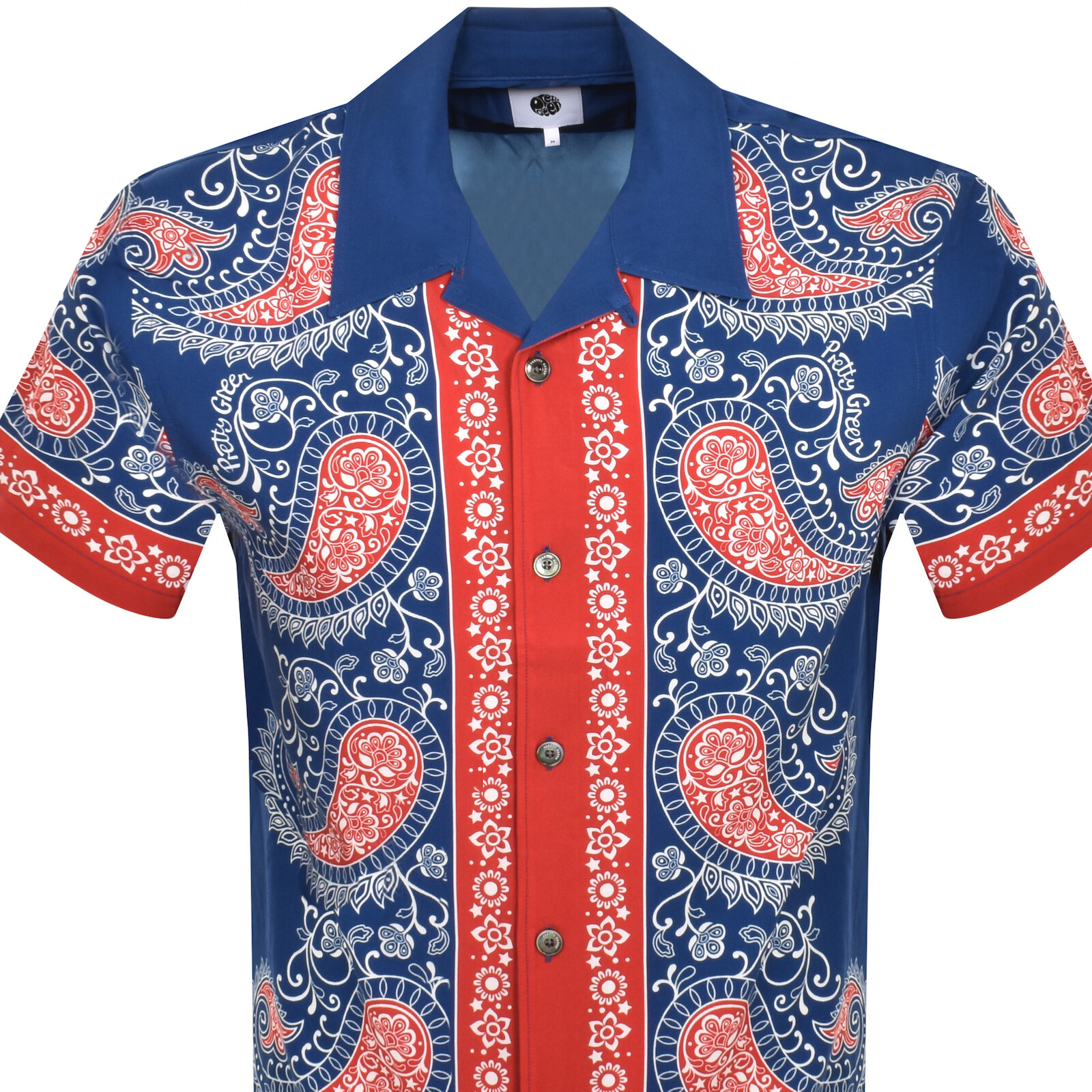 Shop Pretty Green Short Sleeve Laguna Shirt Navy