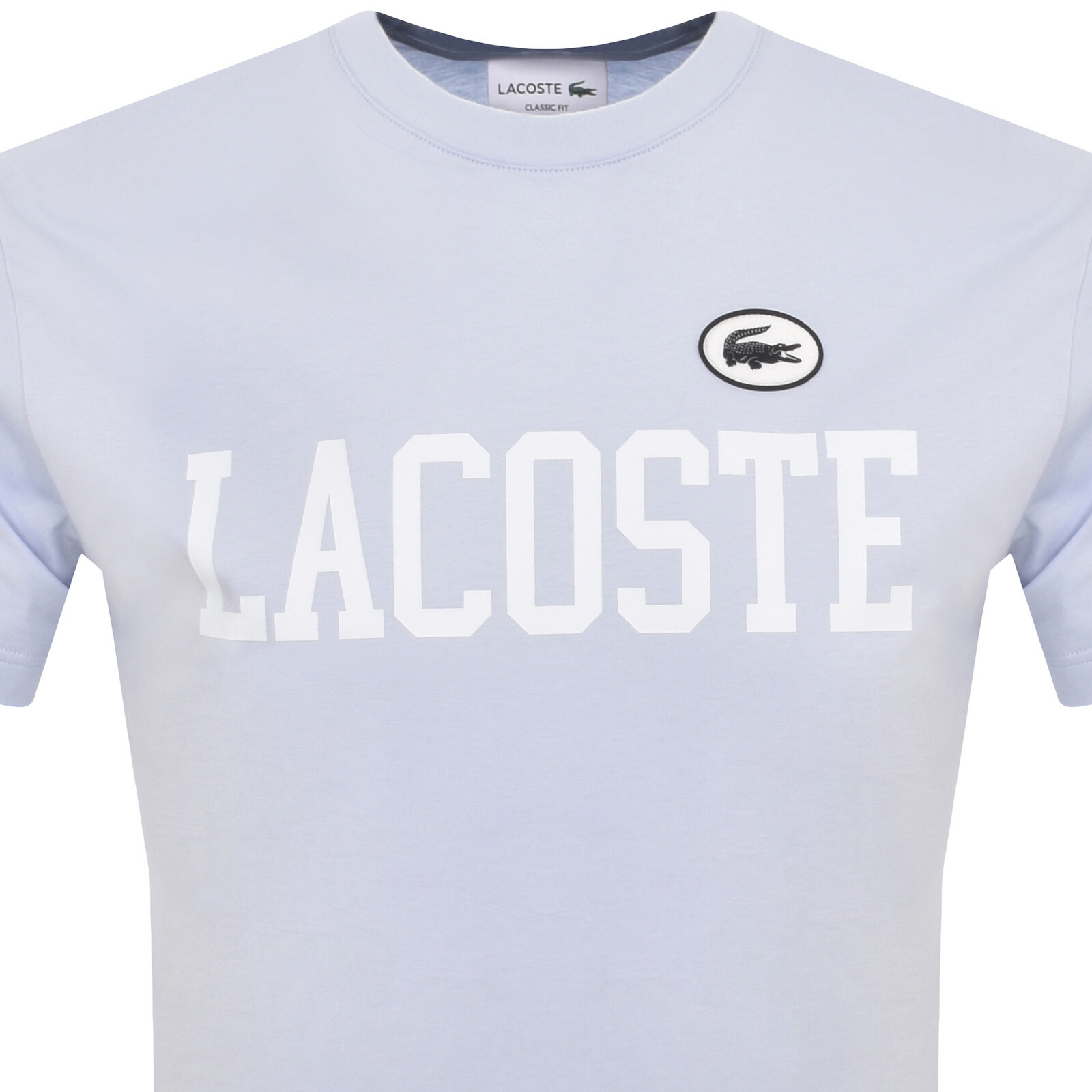 Shop Lacoste Crew Neck Logo T Shirt Blue