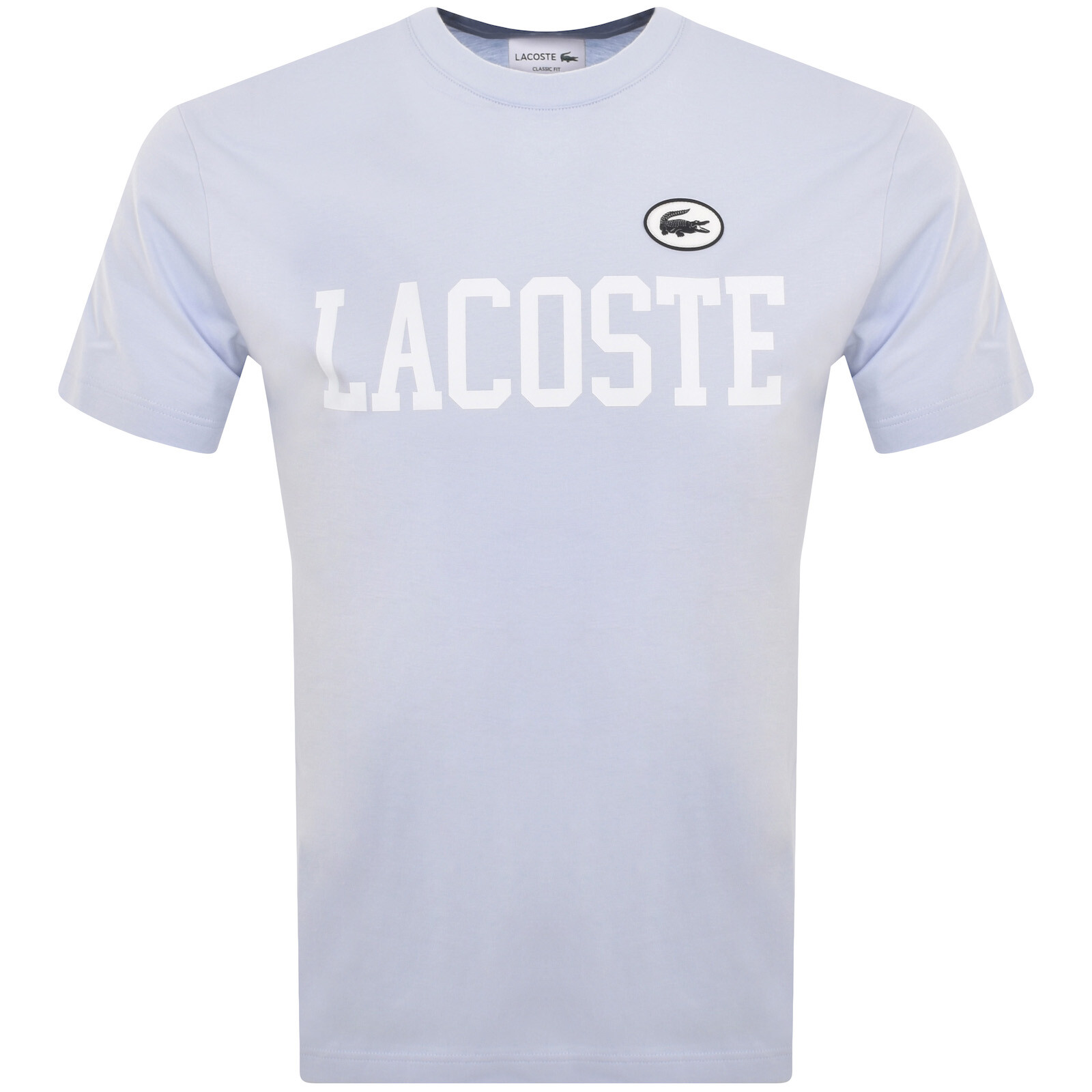 Shop Lacoste Crew Neck Logo T Shirt Blue