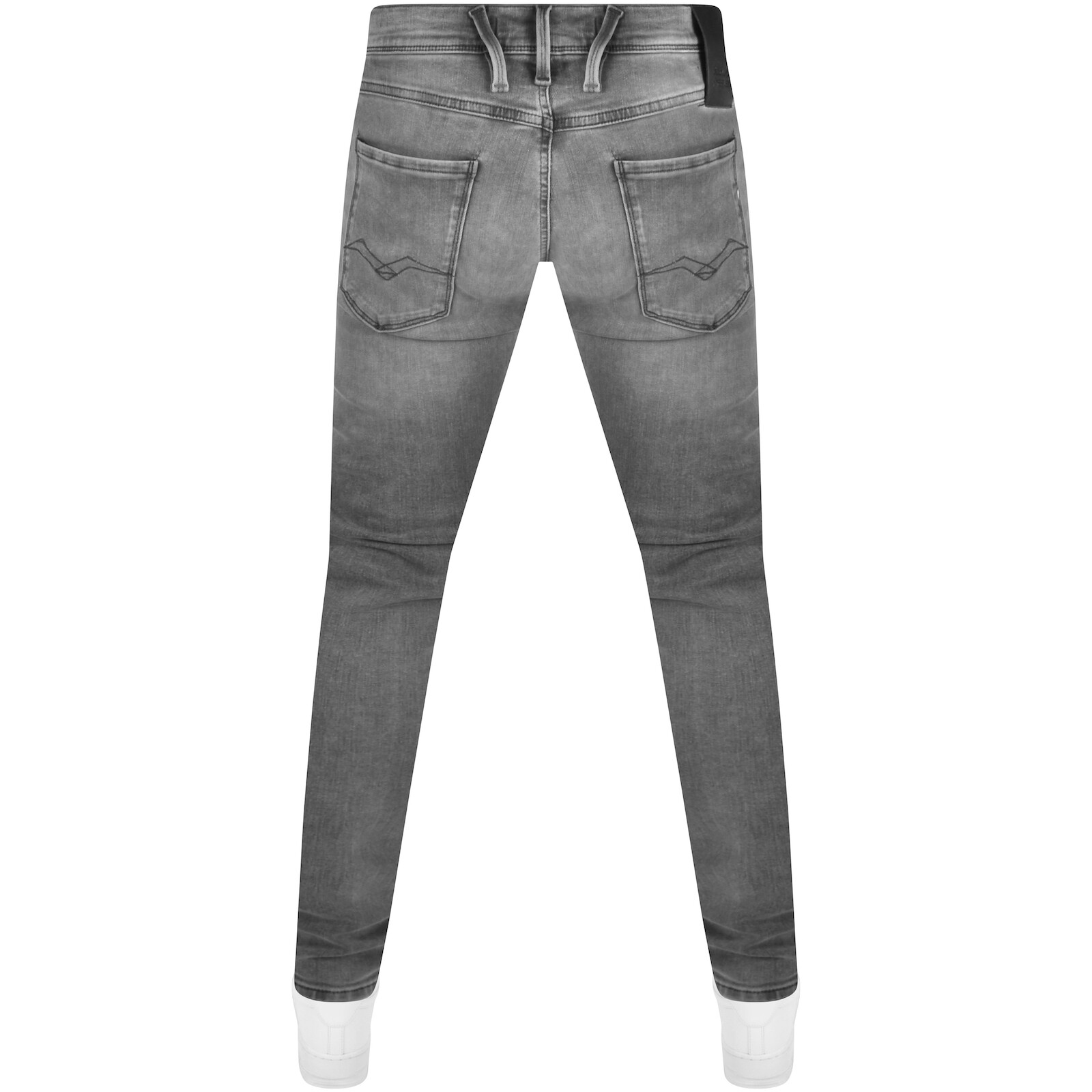 Shop Replay Anbass Slim Fit Mid Wash Jeans Grey