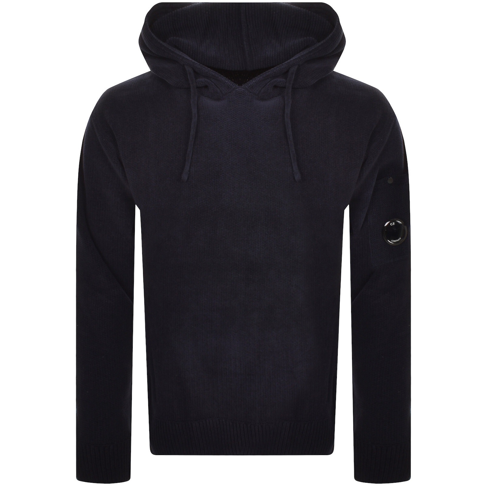 Shop C P Company Cp Company Chenille Knit Hoodie Navy