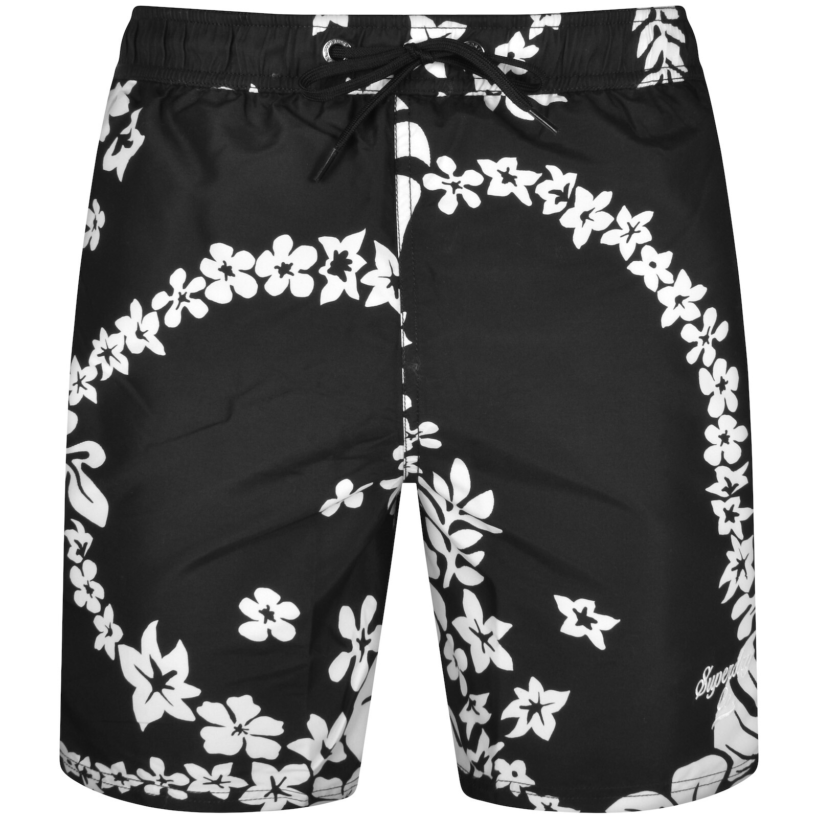 Shop Superdry Hawaiian Swim Shorts Black