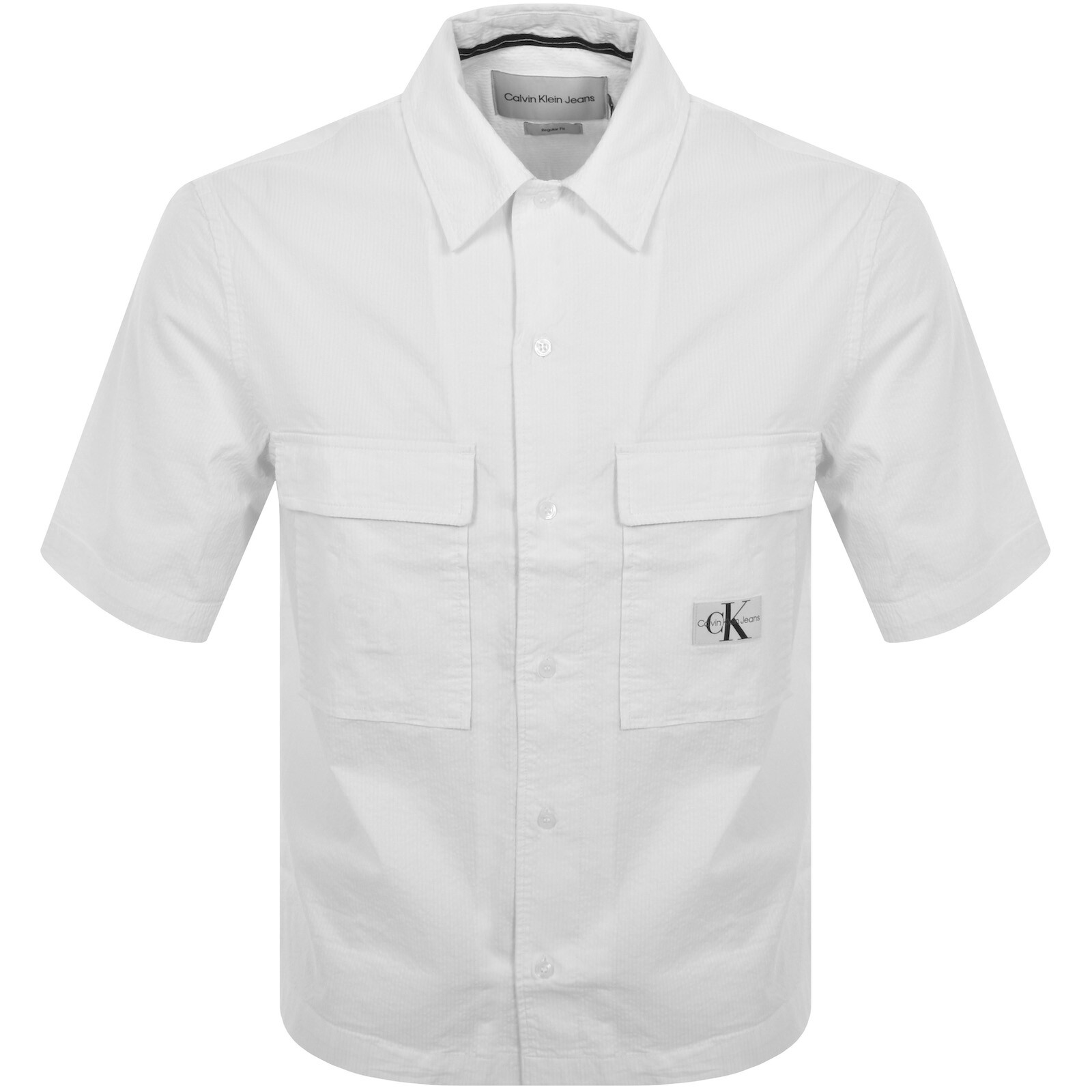 Shop Calvin Klein Jeans Seersucker Shirt White