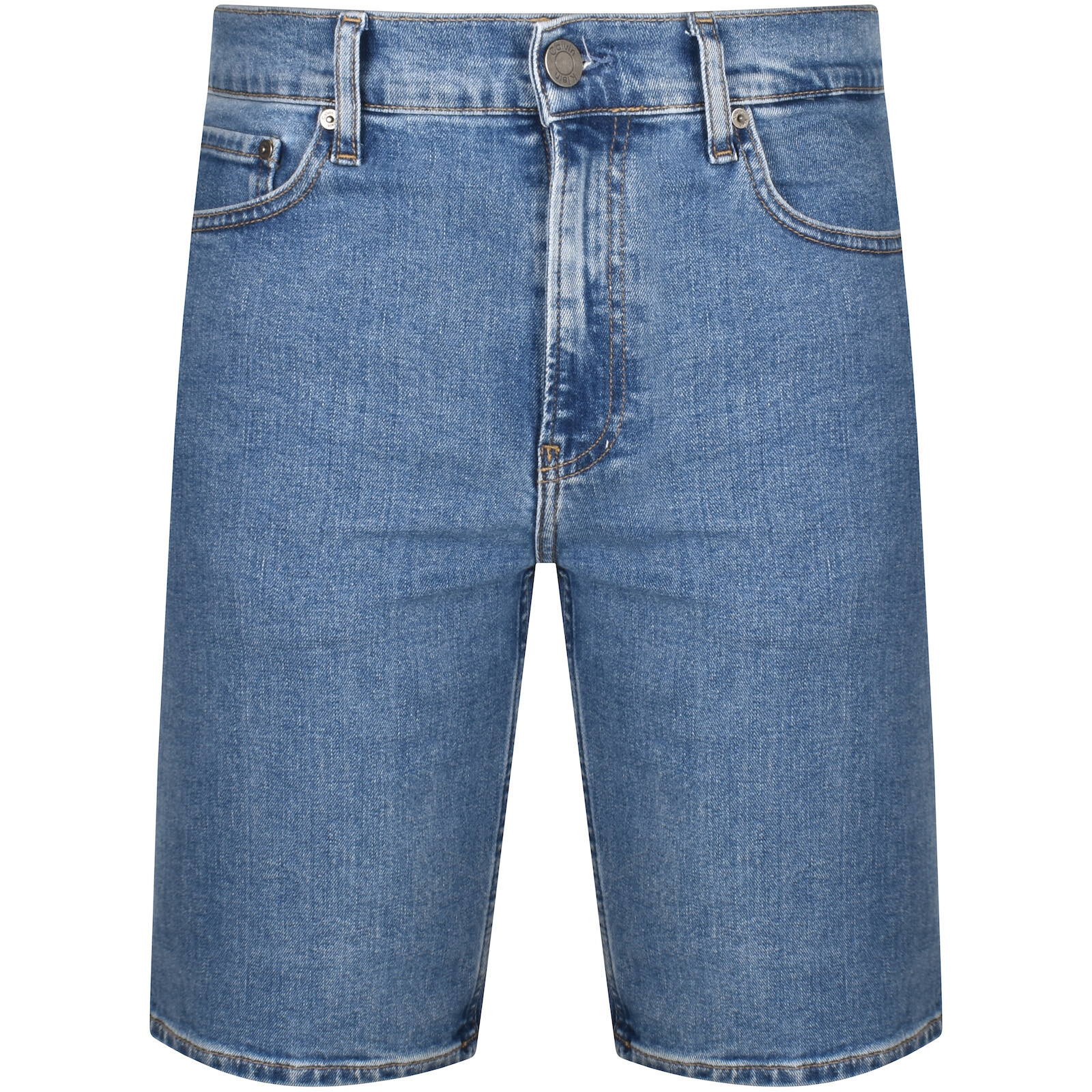 Shop Calvin Klein Mid Wash Denim Shorts Blue