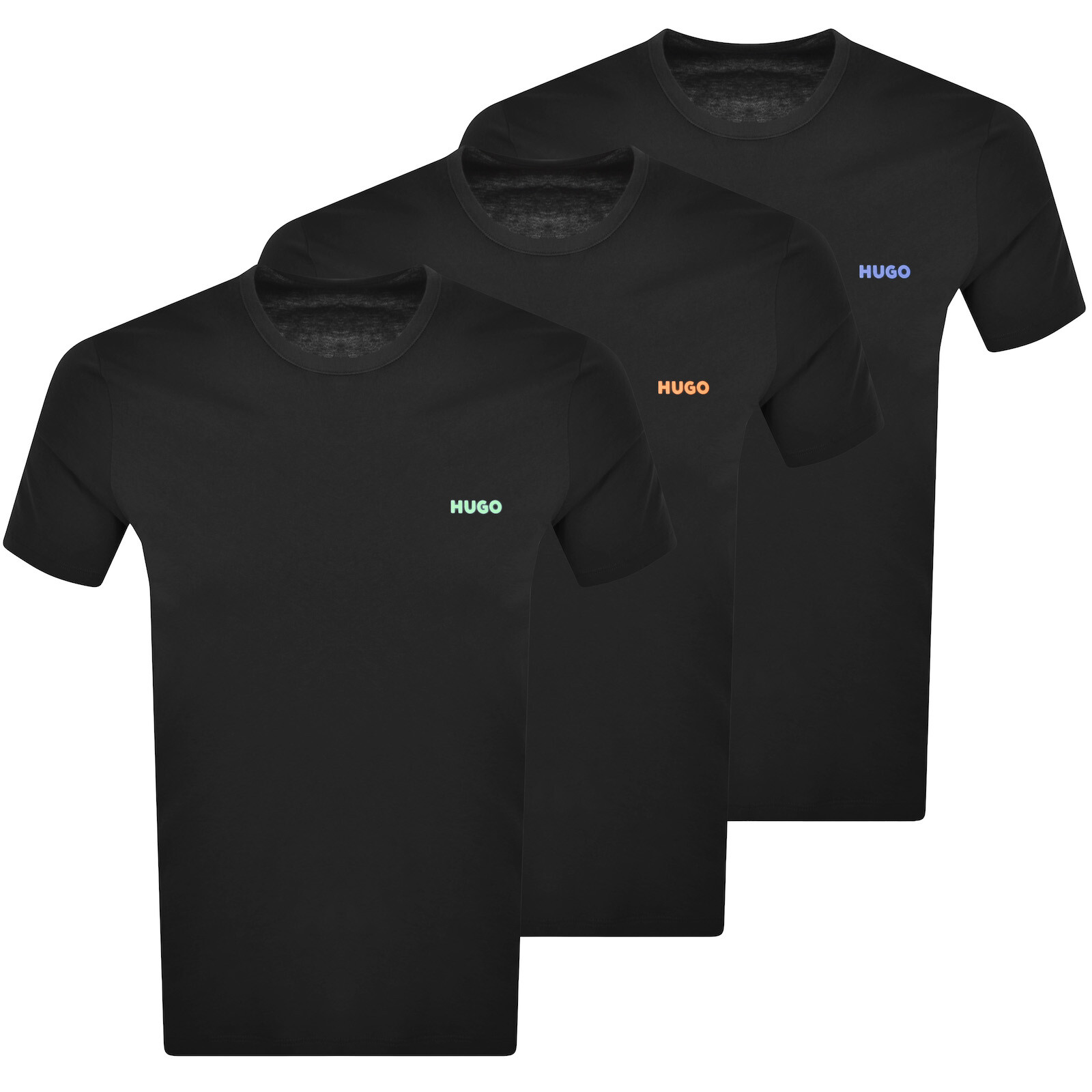 Shop Hugo 3 Pack Crew Neck T Shirt Black