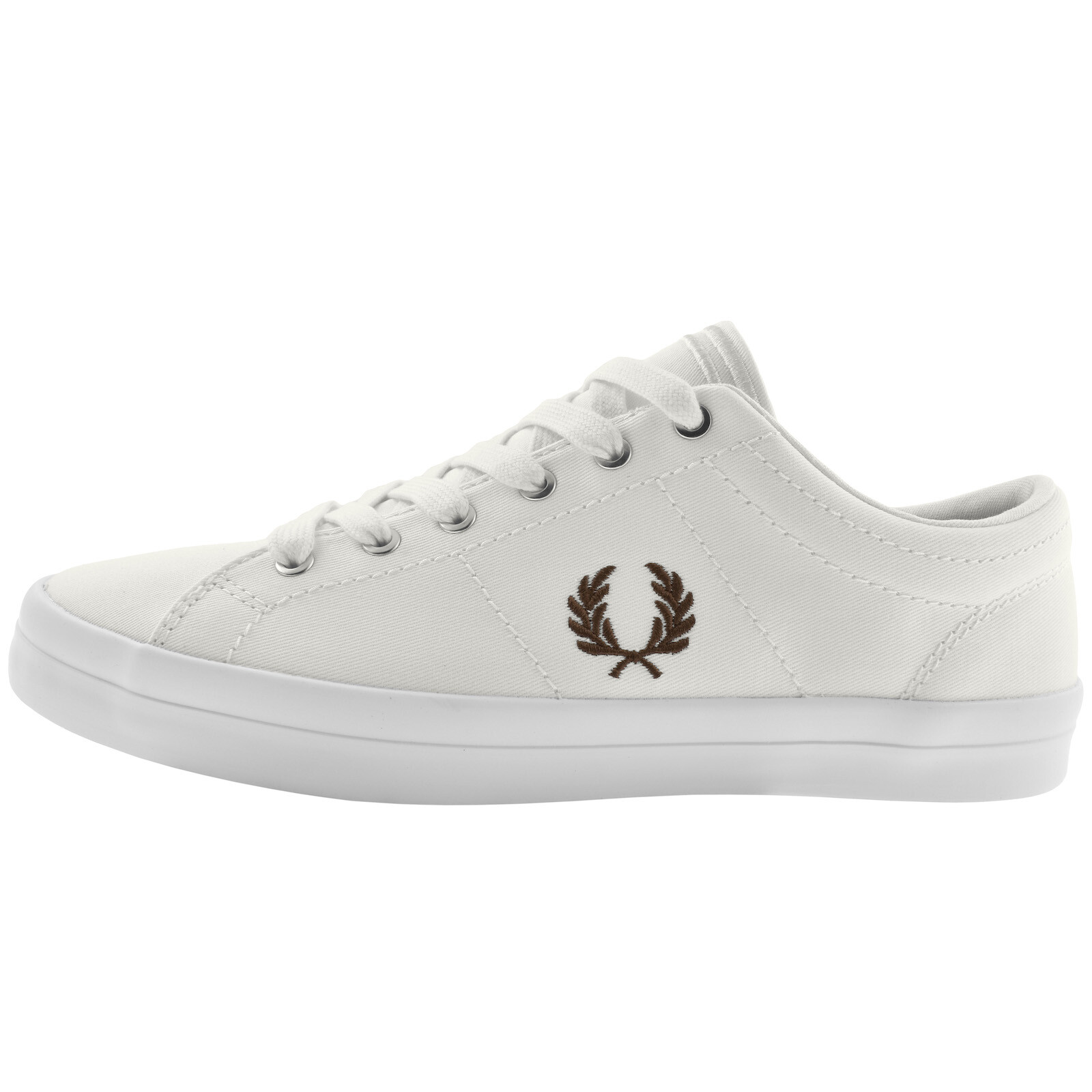 Shop Fred Perry Baseline Twill Trainers White