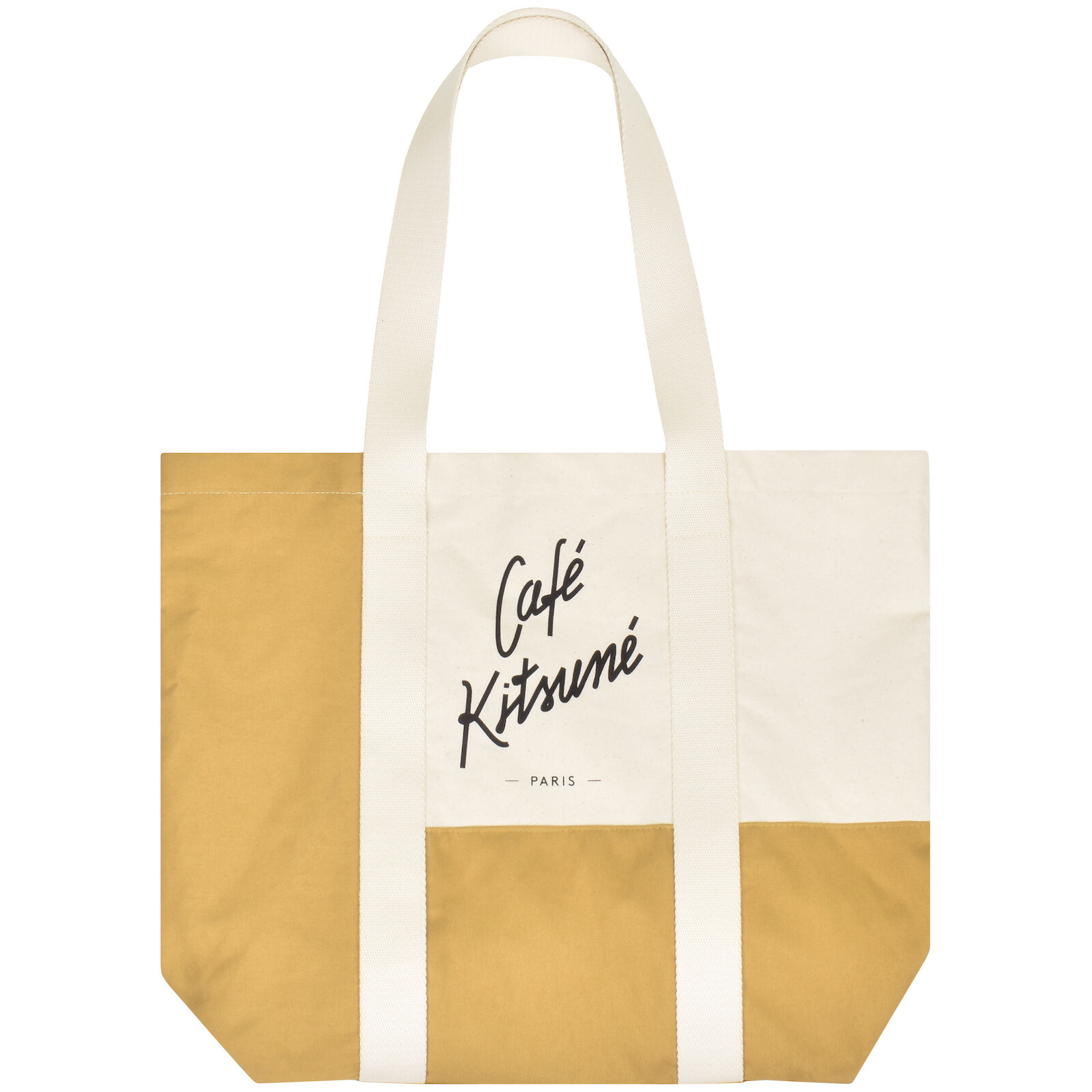 Shop Maison Kitsuné Maison Kitsune Cafe Kitsune Tote Bag Beige