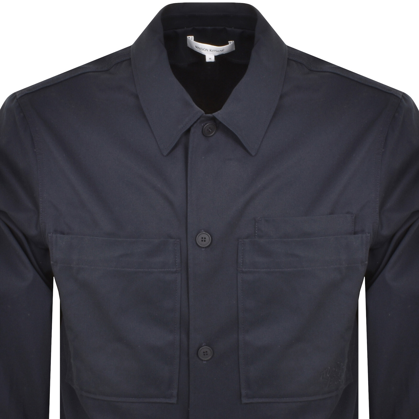 Maison Kitsuné Maison Kitsune Logo Overshirt Navy In Navy