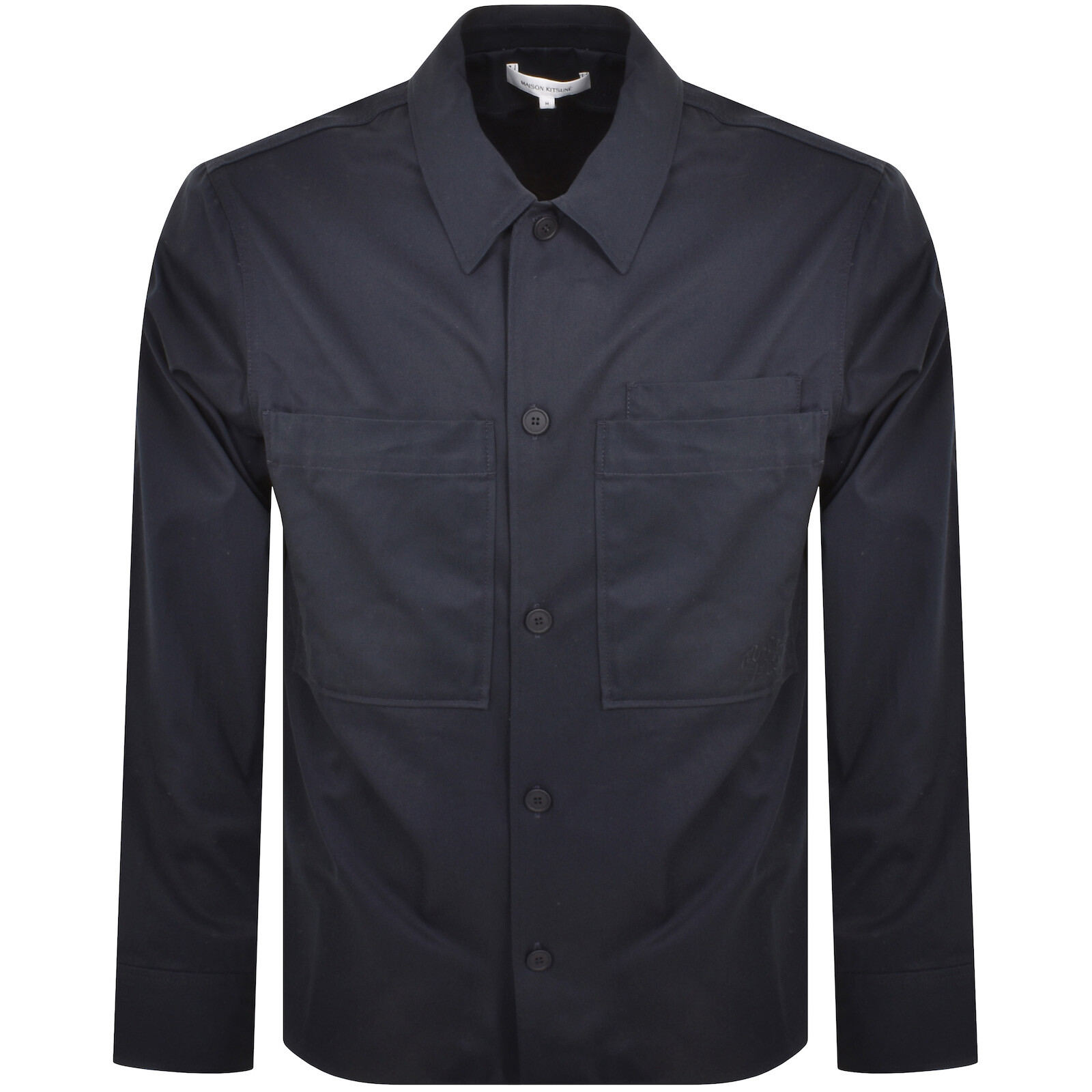 Maison Kitsuné Maison Kitsune Logo Overshirt Navy In Navy