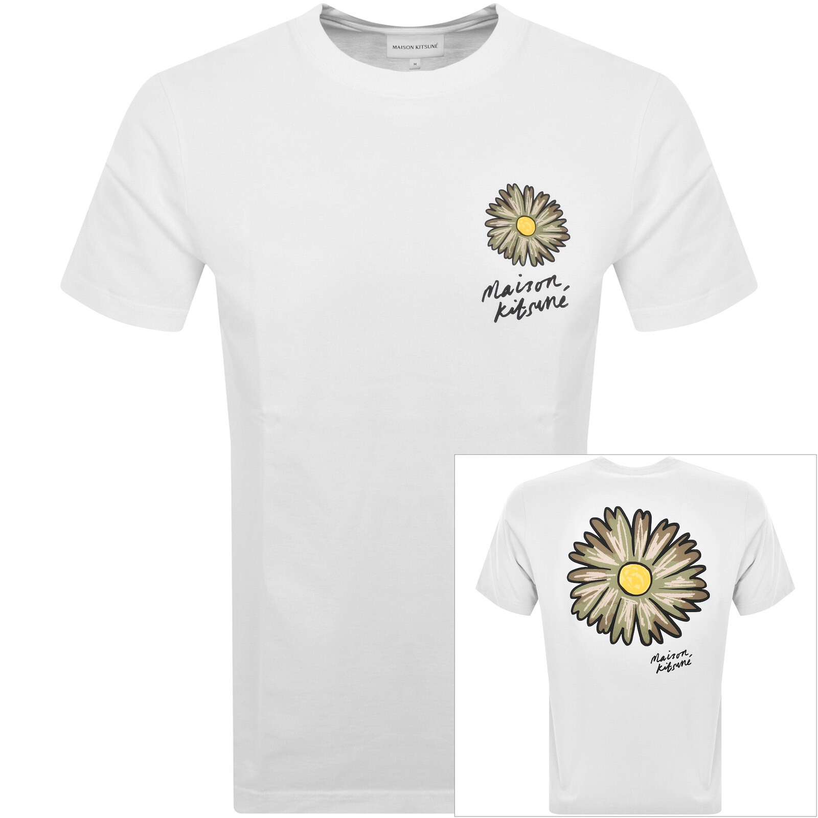 Shop Maison Kitsuné Maison Kitsune Floating Flower T Shirt White