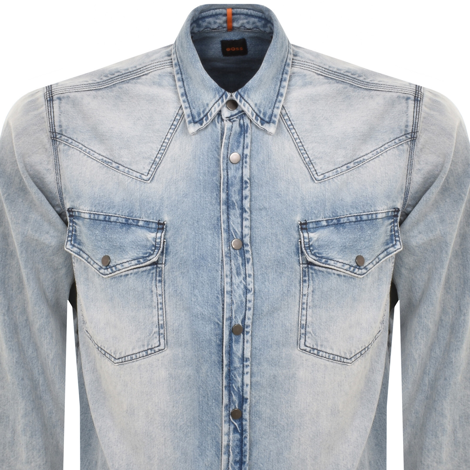 Shop Boss Casual Boss Lebop 2 Denim Overshirt Jacket Blue