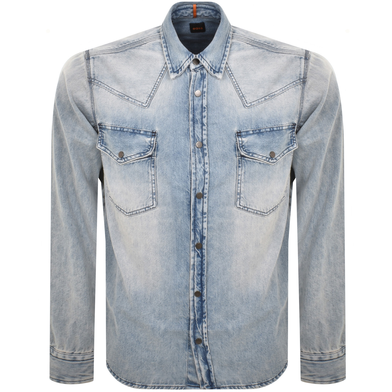 Shop Boss Casual Boss Lebop 2 Denim Overshirt Jacket Blue