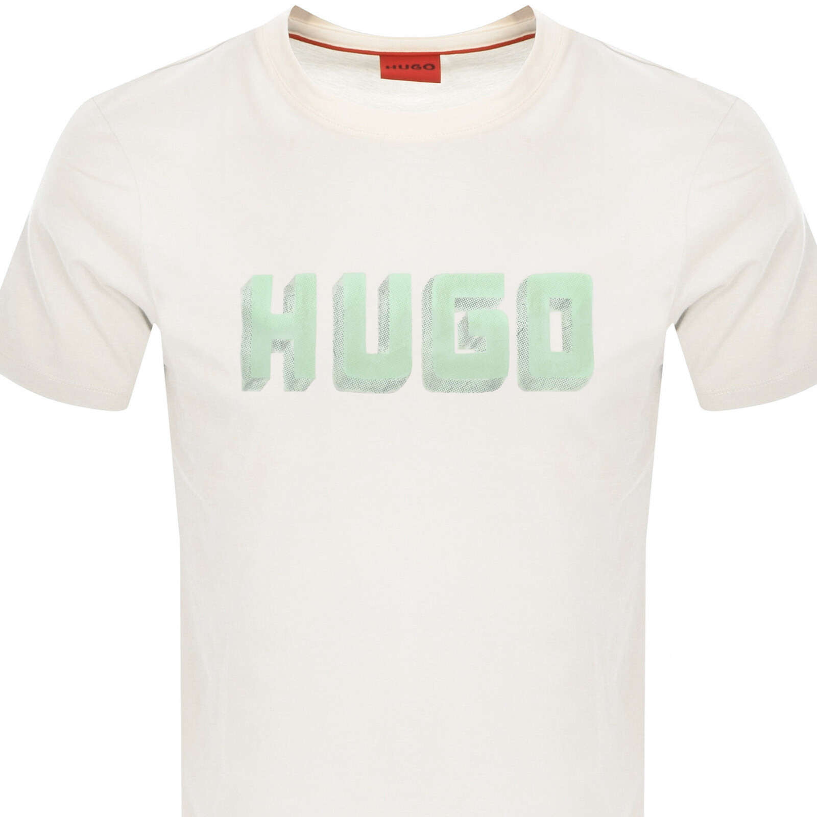 Shop Hugo Daqerio Crew Neck Short Sleeve T Shirt Cream