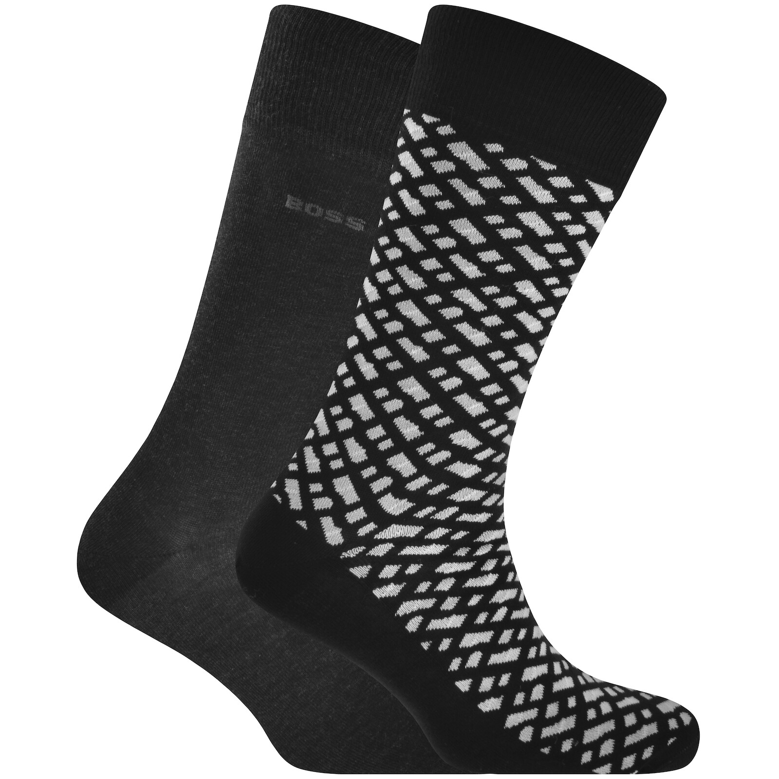 BOSS BUSINESS BOSS 2 PACK LOGO SOCKS BLACK 