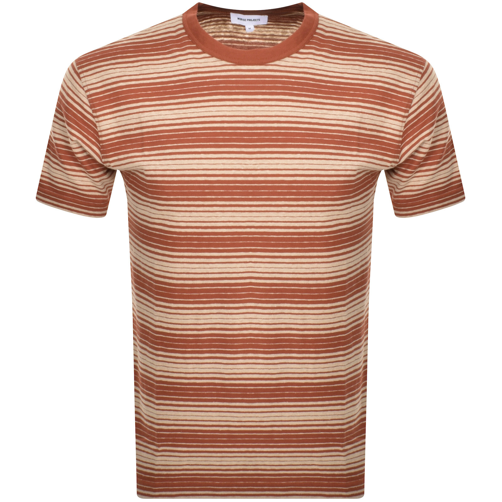 Norse Projects Johannes Spaced Stripe T Shirt Red In Red