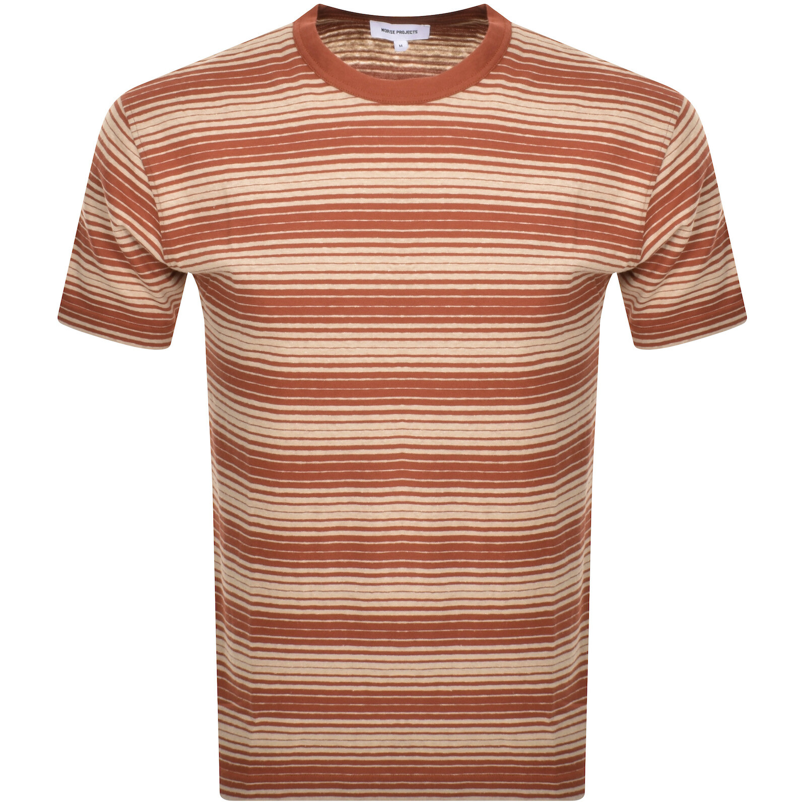 Norse Projects Johannes Spaced Stripe T Shirt Red