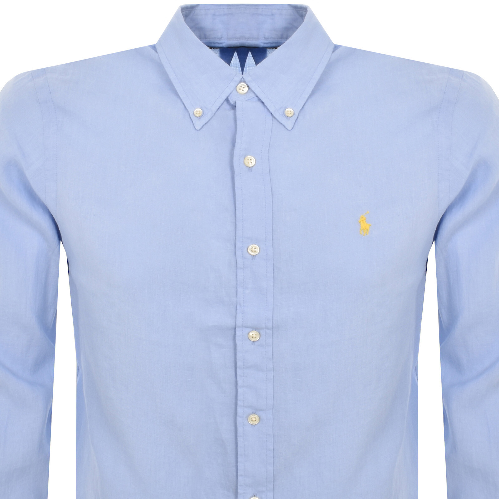 Shop Ralph Lauren Long Sleeve Linen Shirt Blue