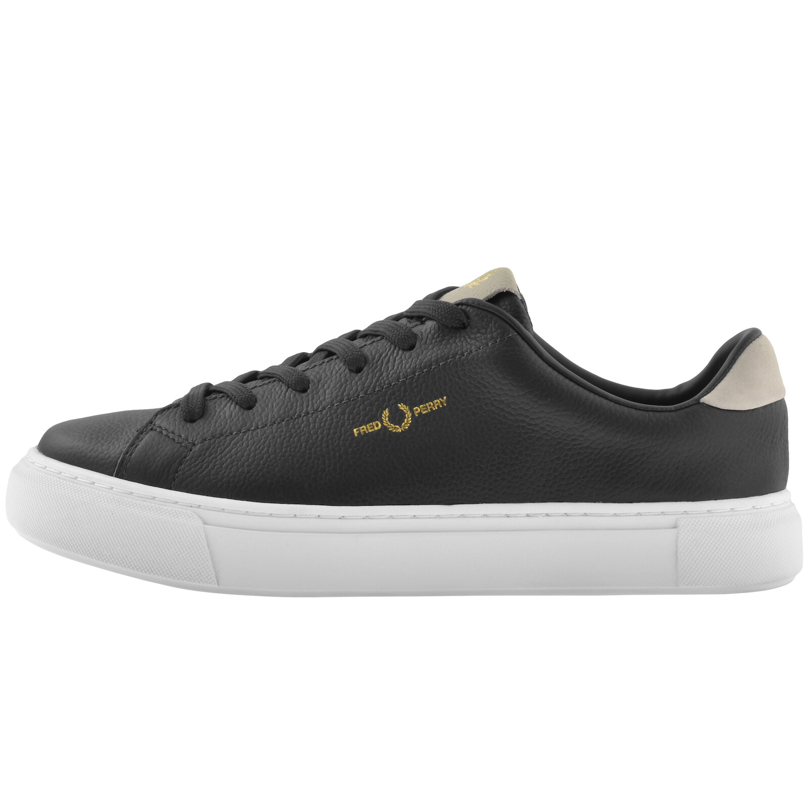 Shop Fred Perry B71 Leather Nubuck Trainers Black