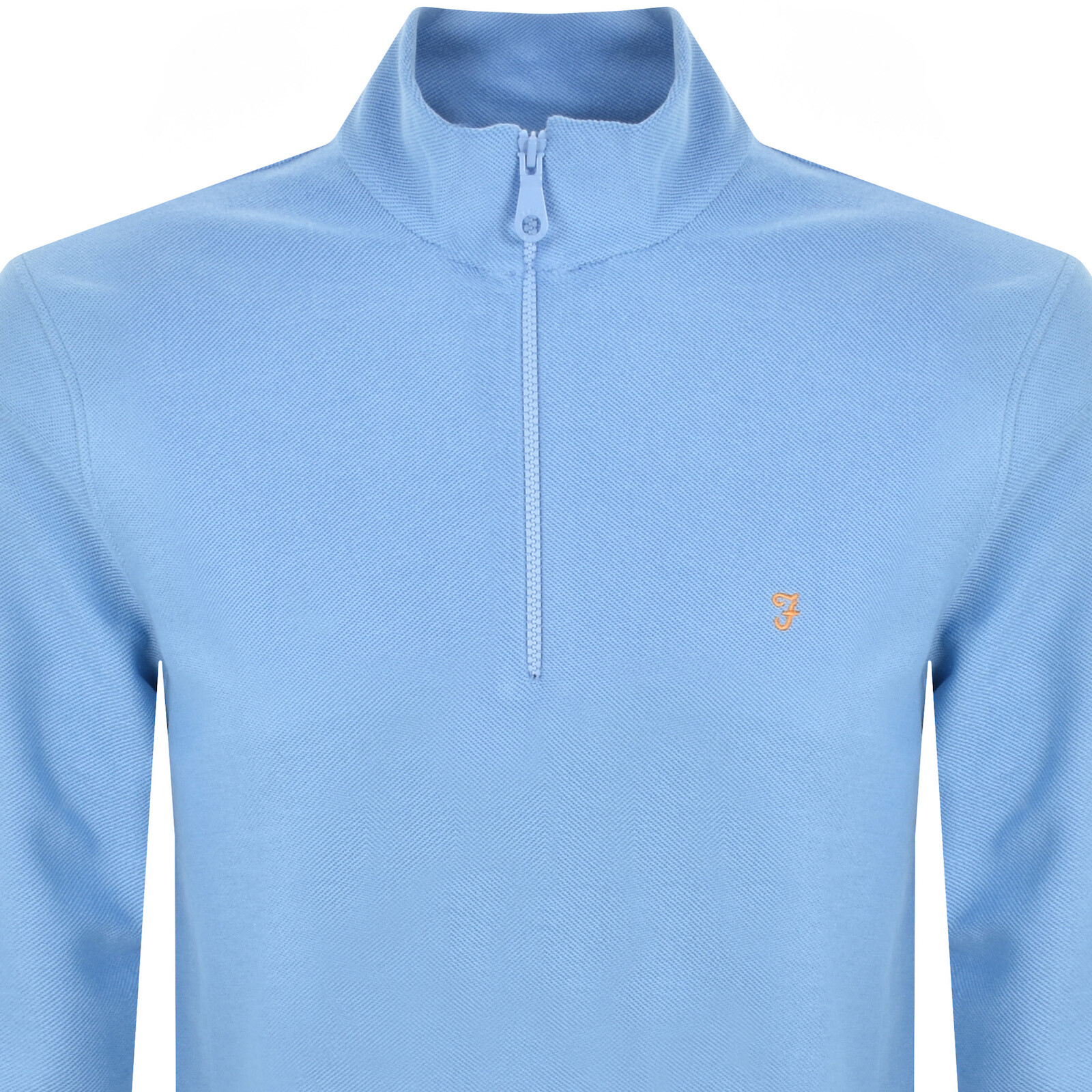 Shop Farah Vintage Weah Half Zip Sweatshirt Blue