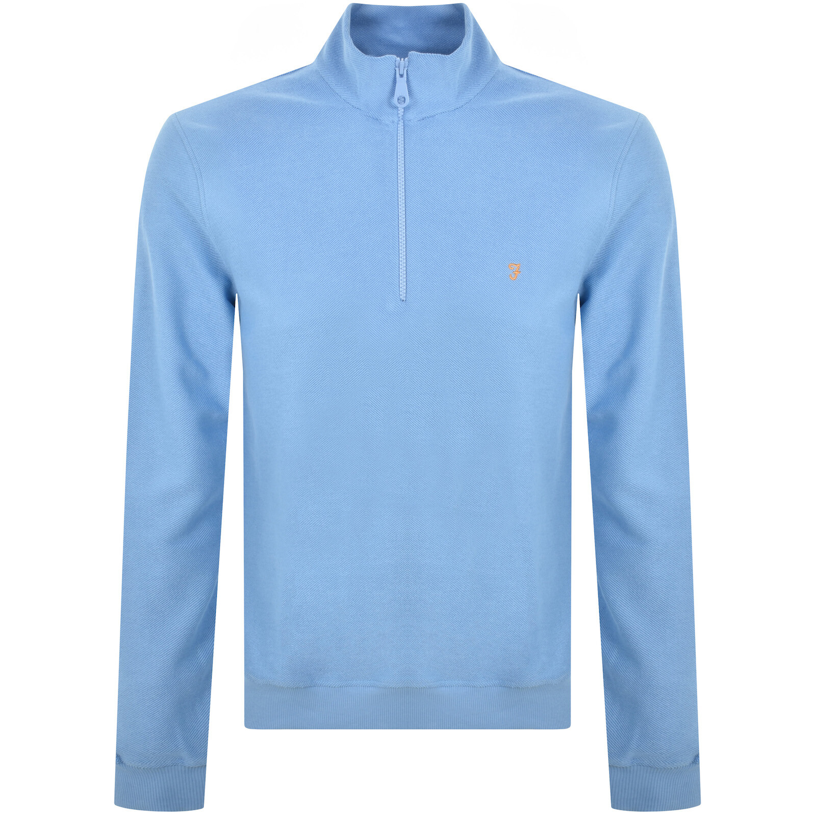 Shop Farah Vintage Weah Half Zip Sweatshirt Blue