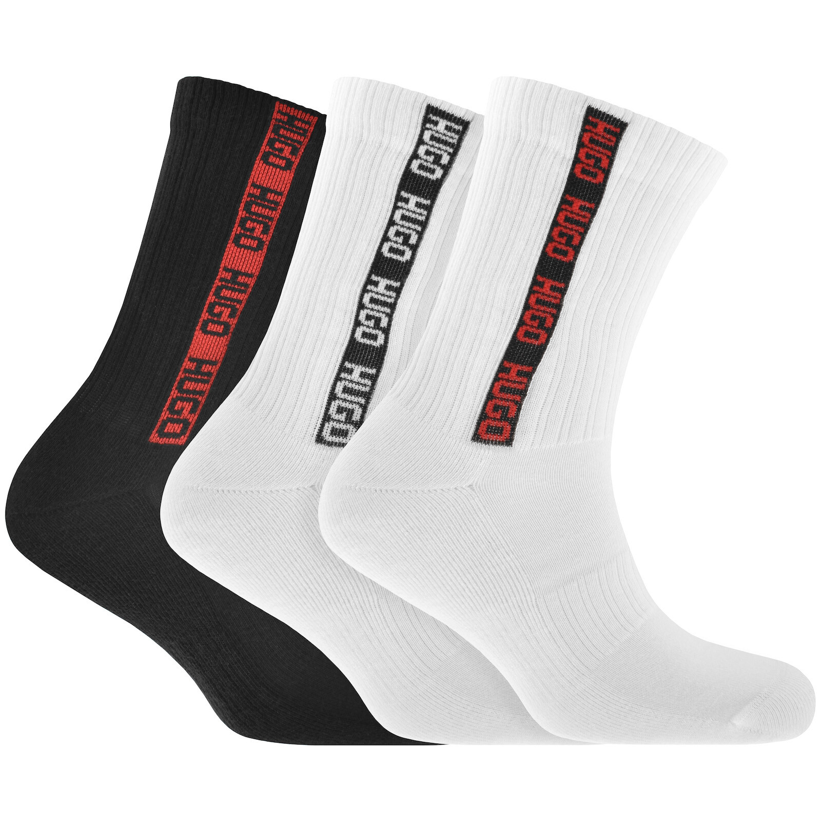 Shop Hugo 3 Pack Rib Tape Socks In Black