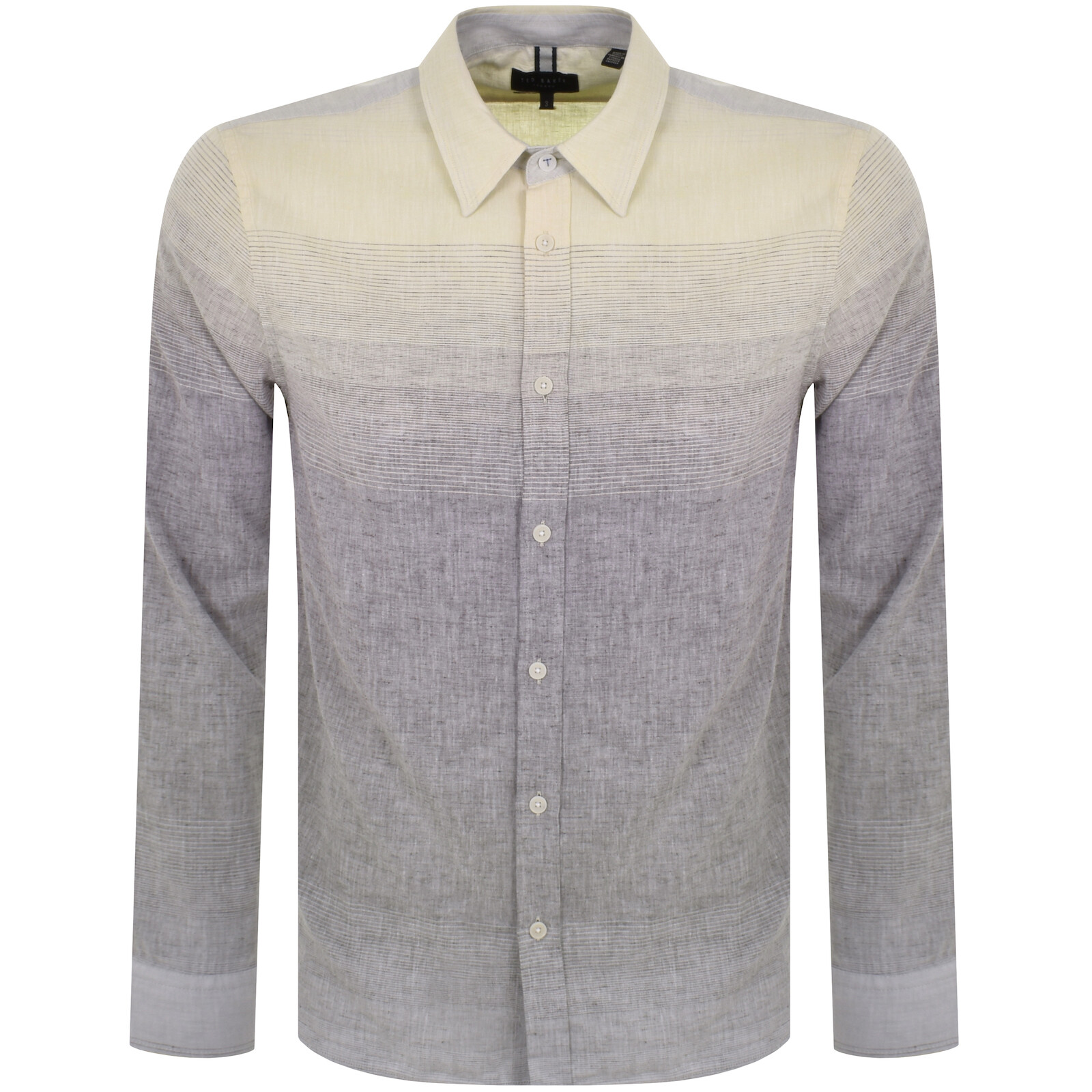 Ted Baker Regular Ombre Long Sleeve Shirt Grey In Grey
