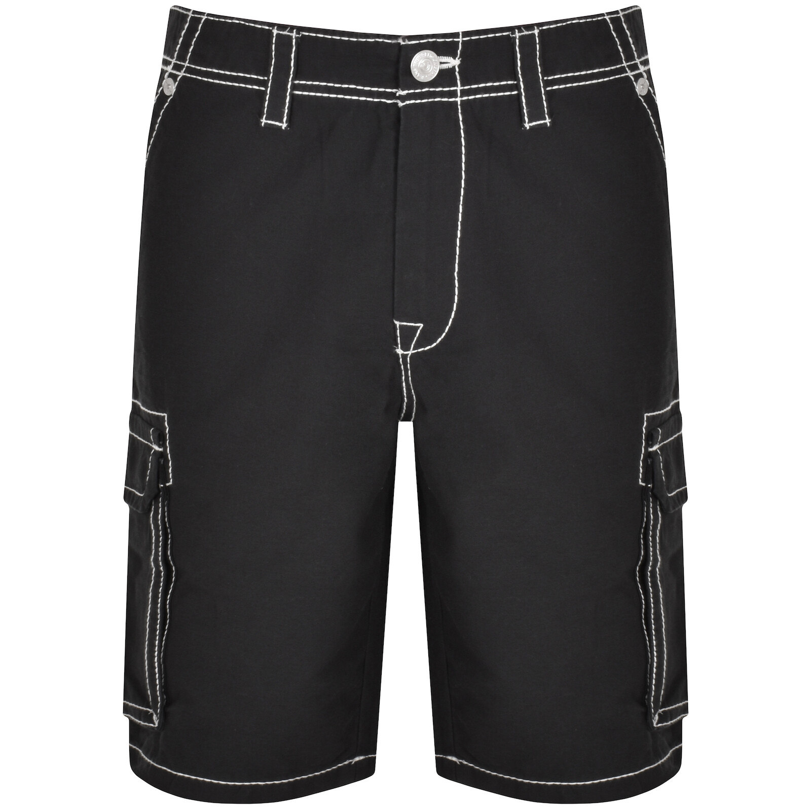 Shop True Religion Big T Cargo Shorts Black