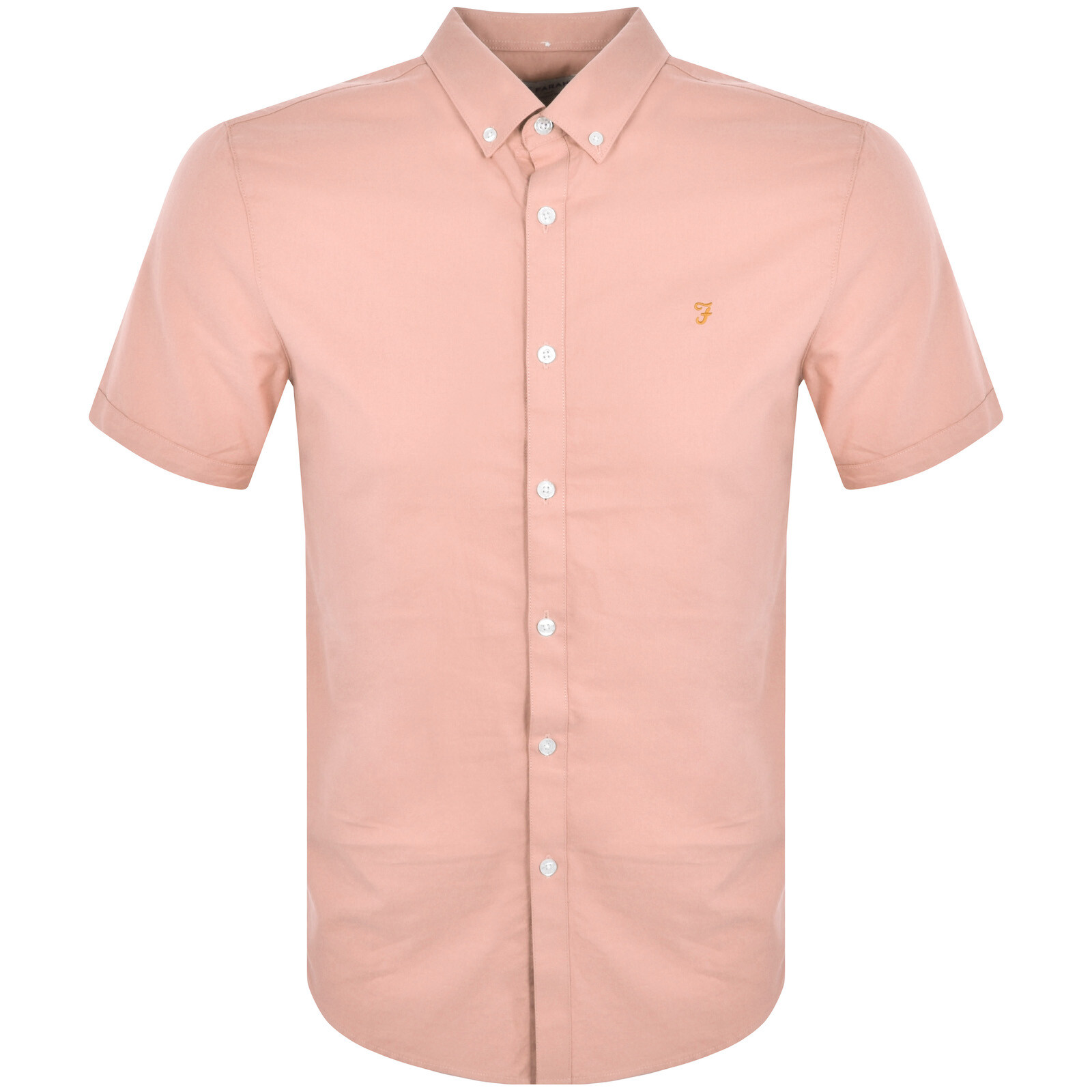 Shop Farah Vintage Brewer Short Sleeve Shirt Pink