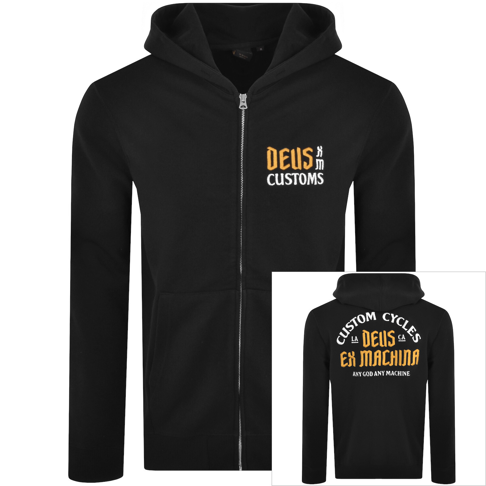 Deus Ex Machina Supporter Zip Hoodie Black In Black