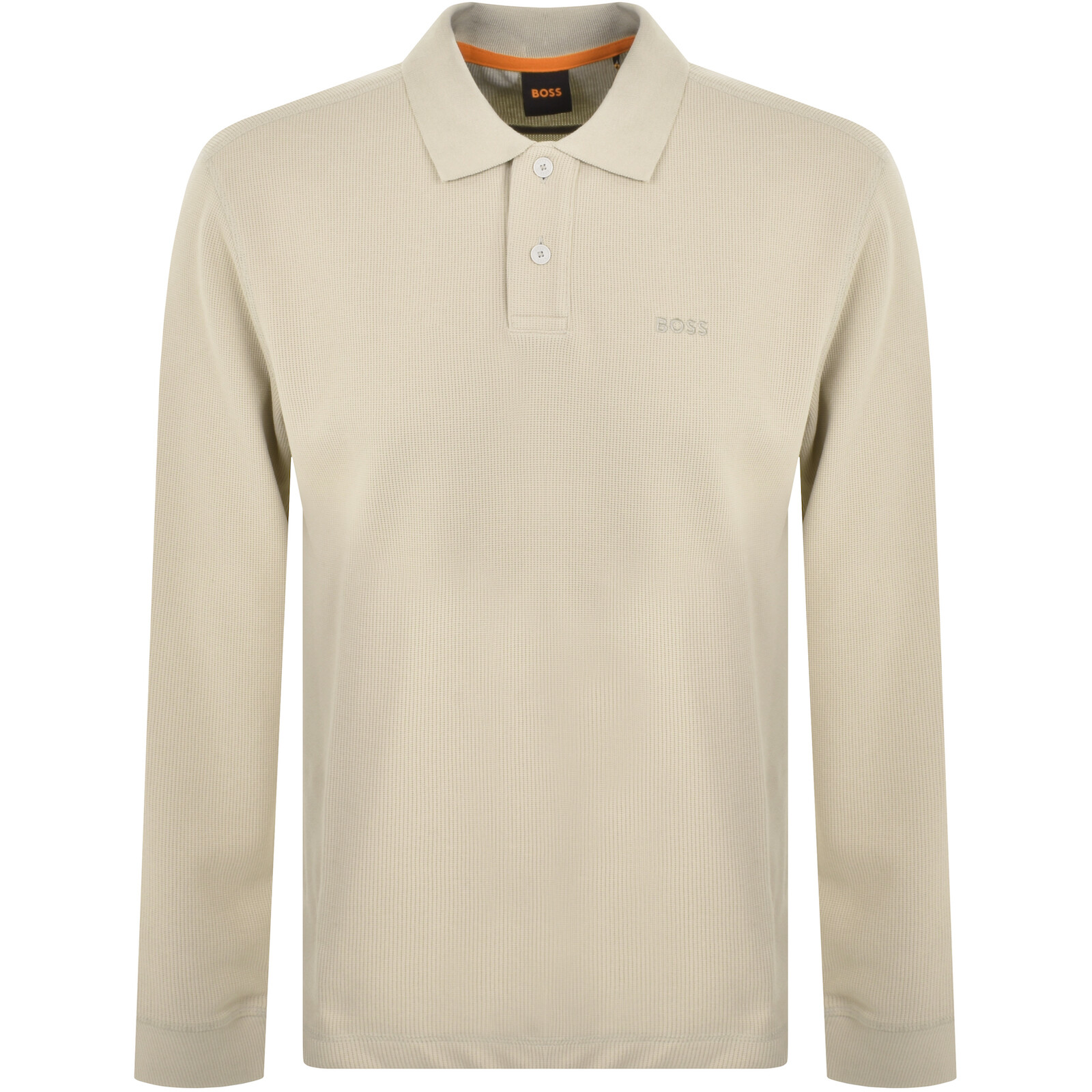 Boss Casual Boss Long Sleeved Polo T Shirt Beige In Brown