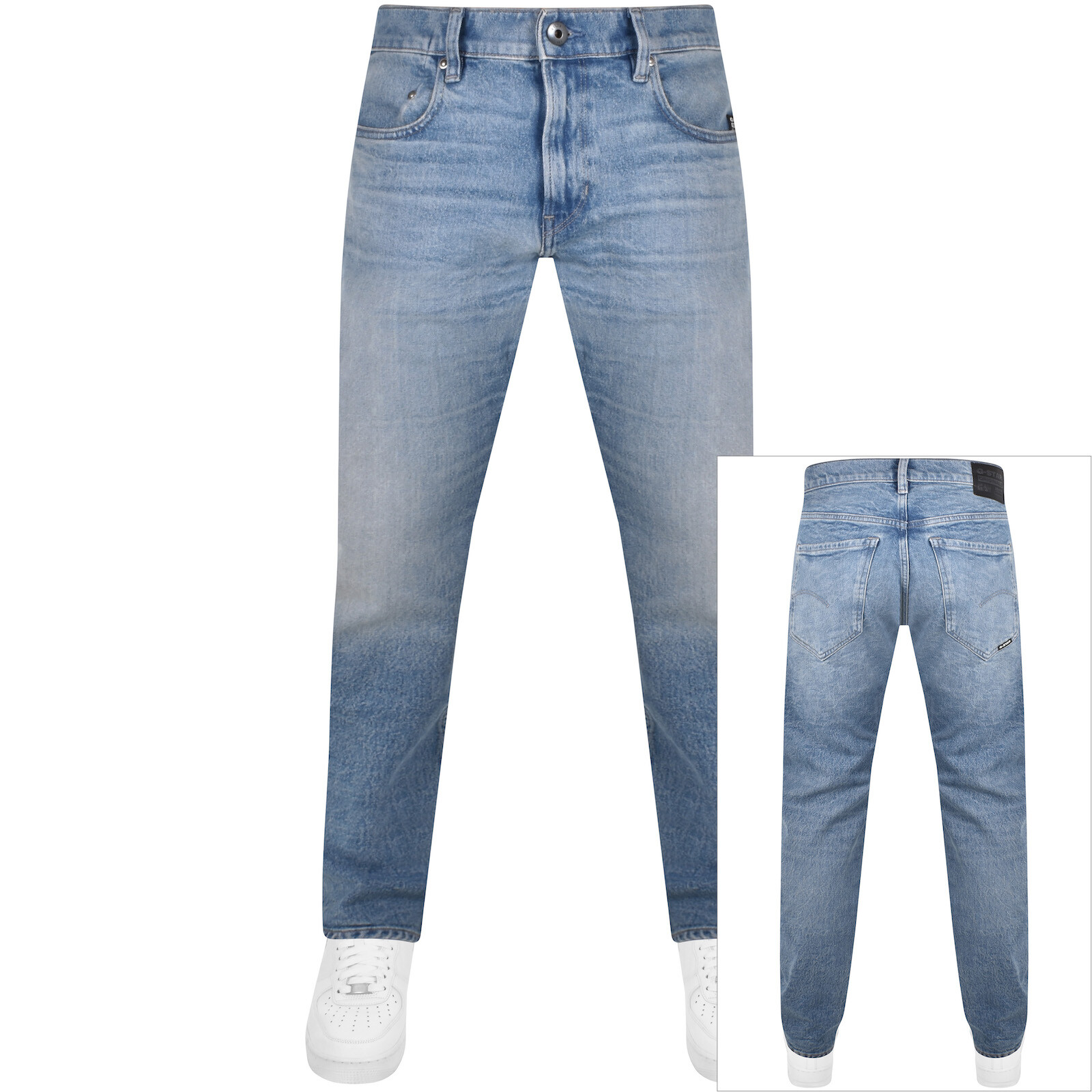 Shop G-star G Star Raw Mosa Straight Fit Light Wash Jeans Blue