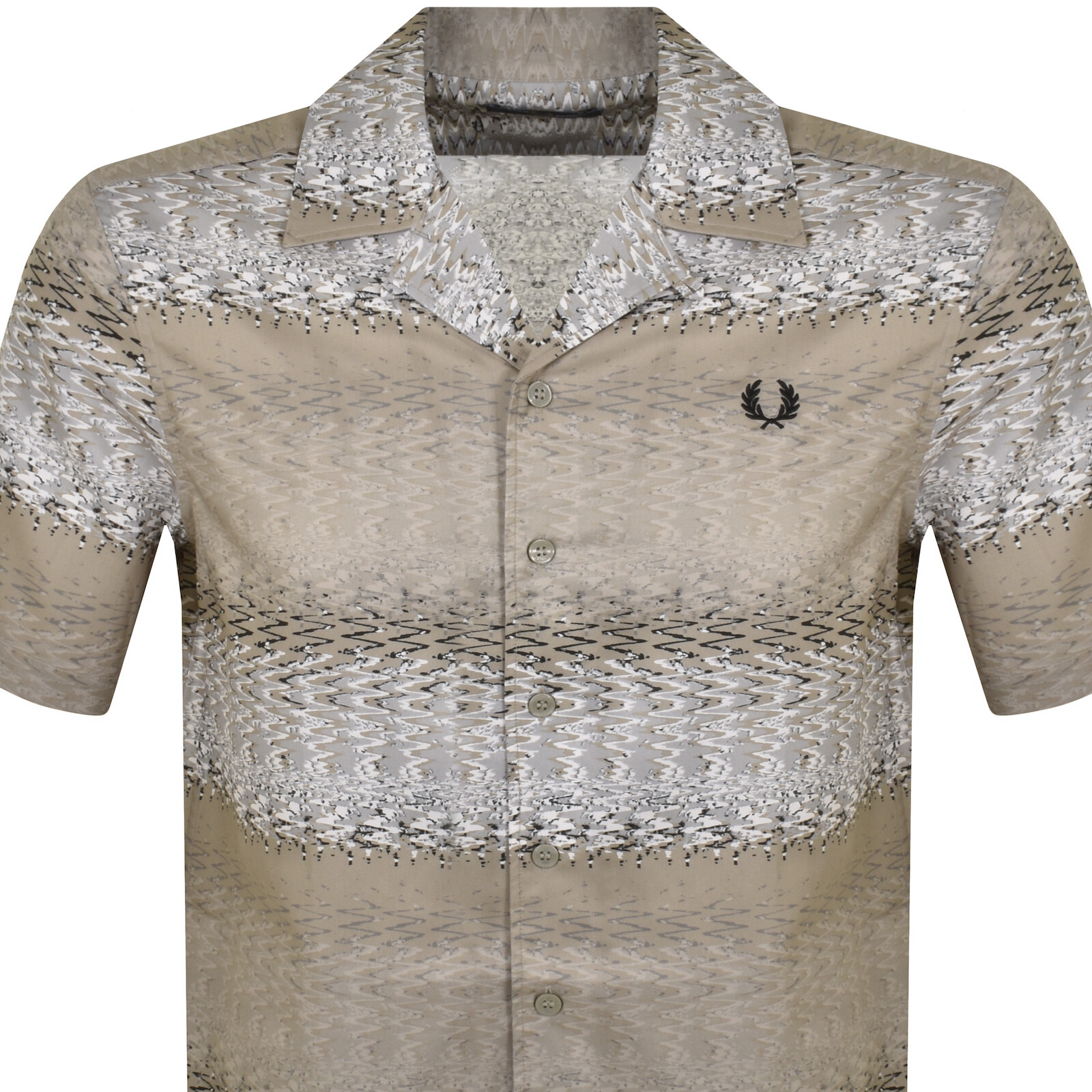 Shop Fred Perry Sound Wave Print Shirt Grey