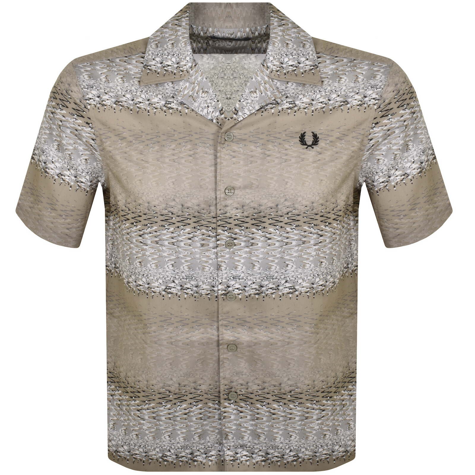 Shop Fred Perry Sound Wave Print Shirt Grey