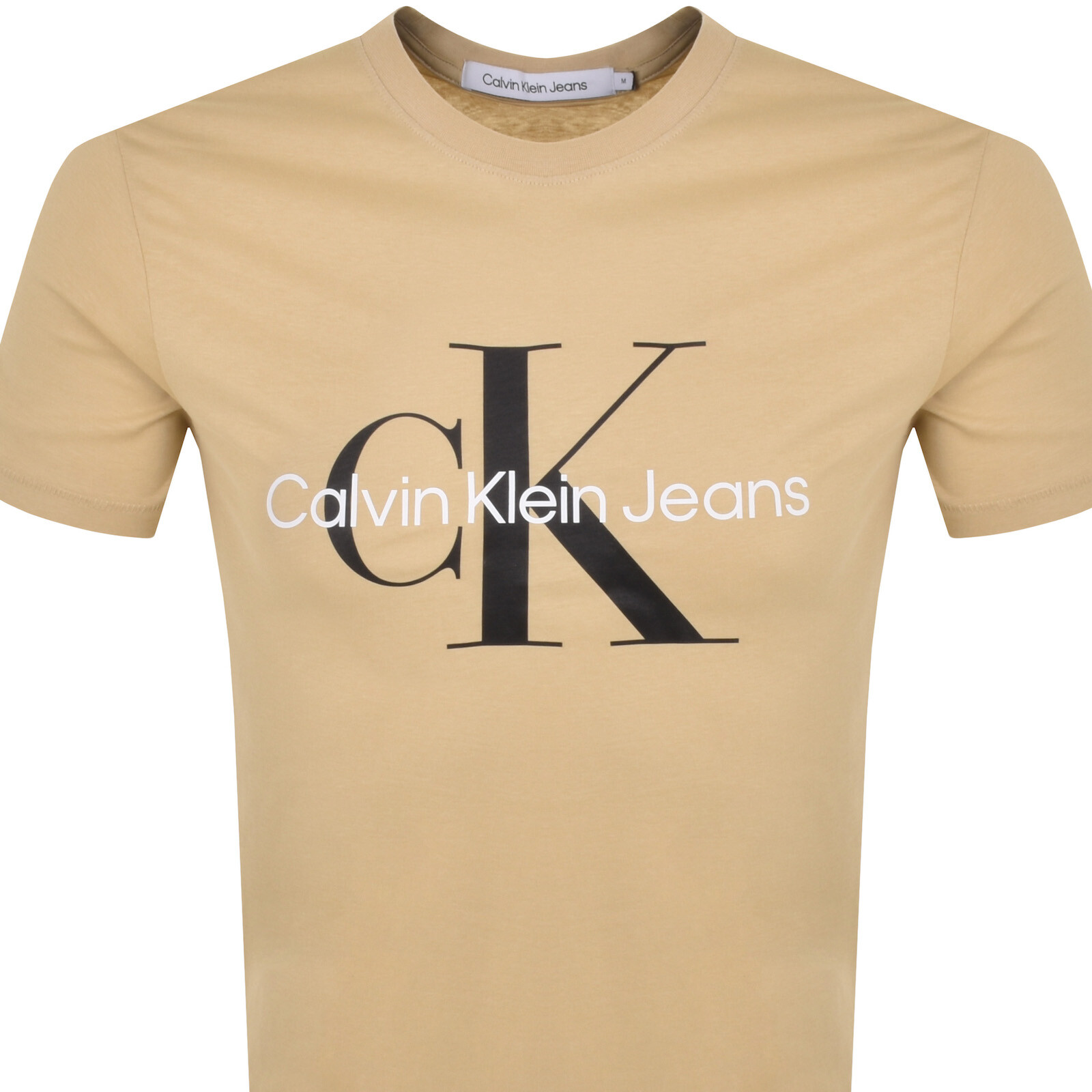 Shop Calvin Klein Jeans Monogram Logo T Shirt Khaki