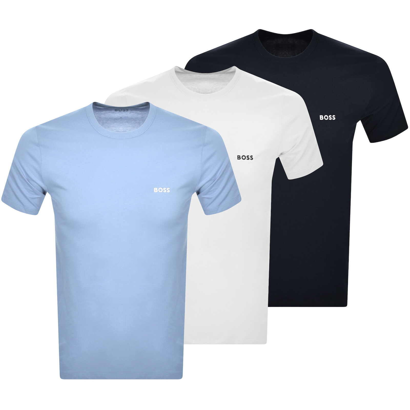 Shop Boss Business Boss 3 Pack Crew Neck T Shirts In Blue