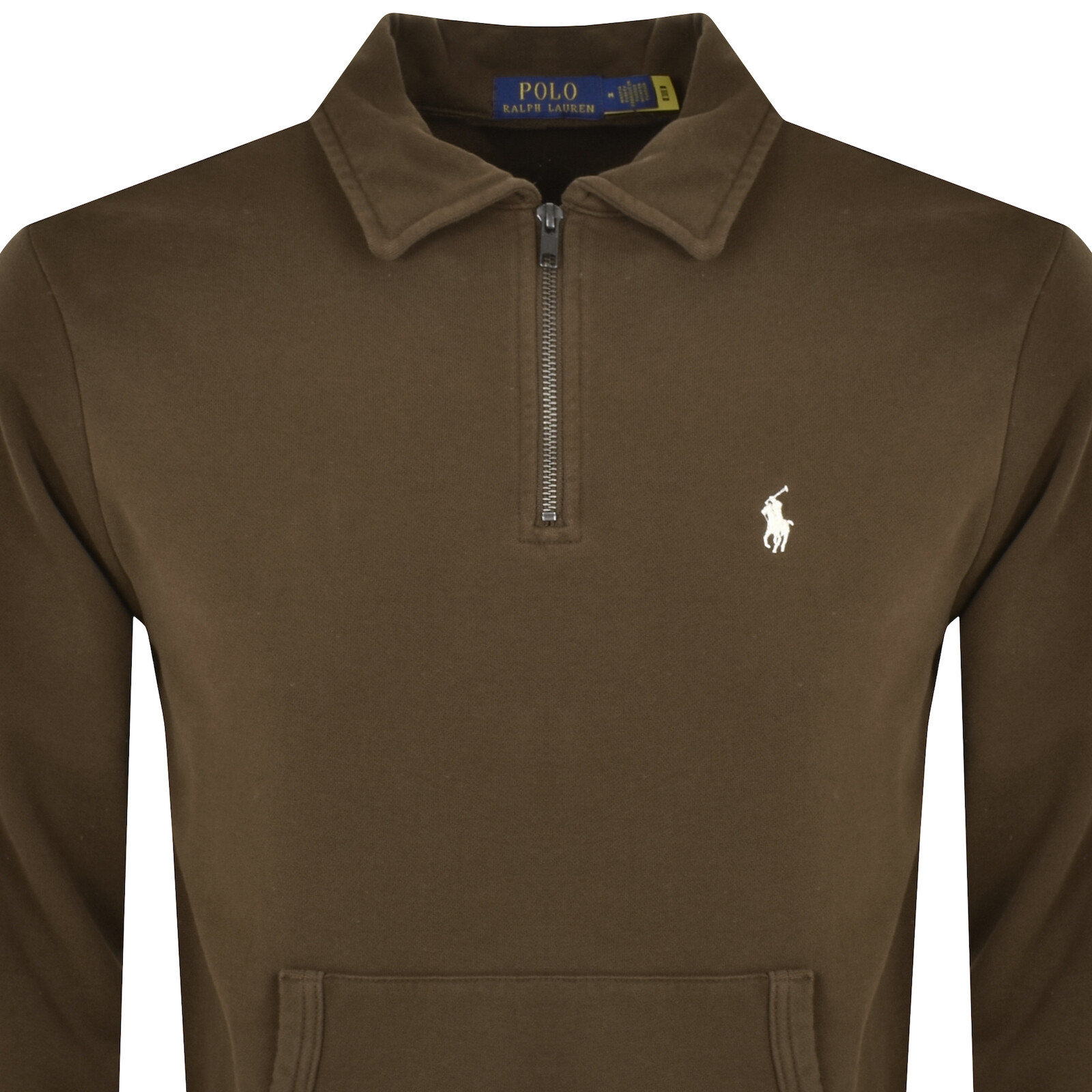 Shop Ralph Lauren Half Zip Sweatshirt Brown