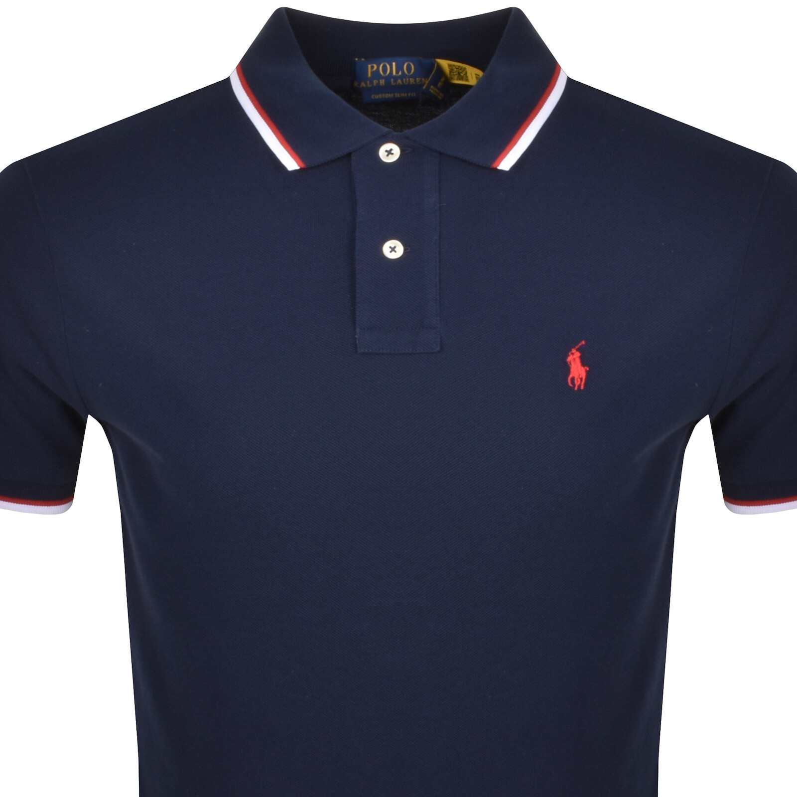 RALPH LAUREN RALPH LAUREN TWIN TIPPED POLO T SHIRT NAVY 