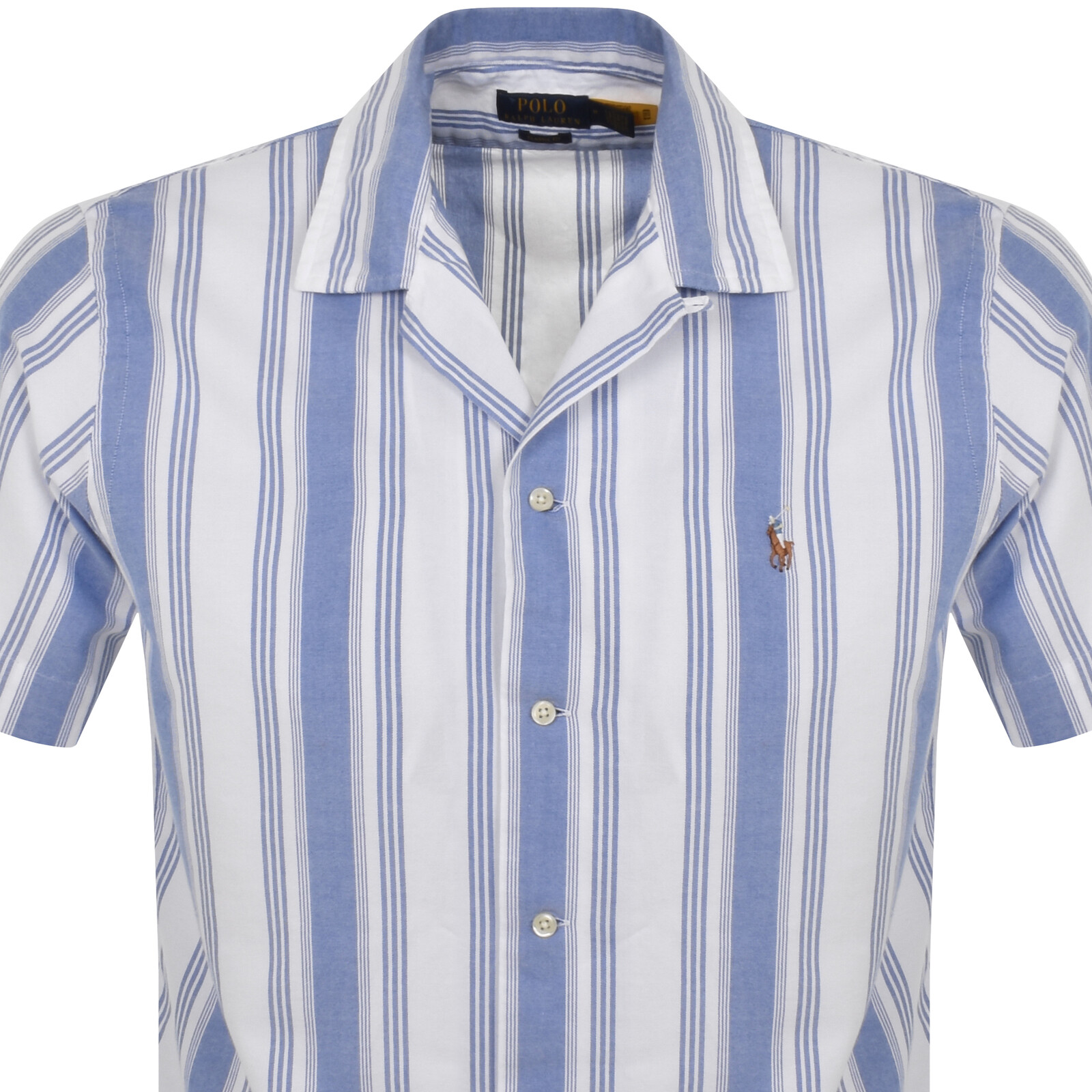 Shop Ralph Lauren Stripe Short Sleeved Shirt Blue