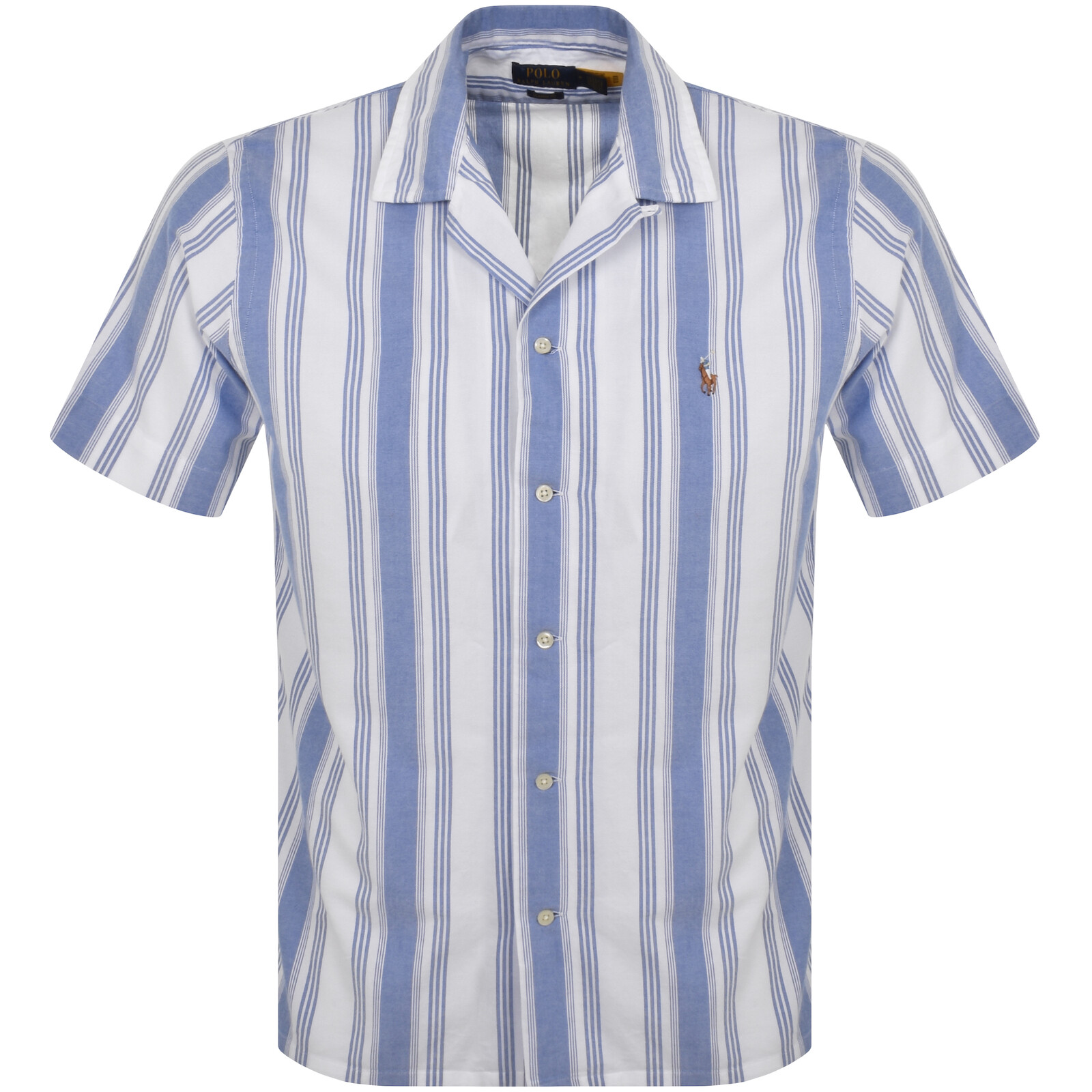 Shop Ralph Lauren Stripe Short Sleeved Shirt Blue