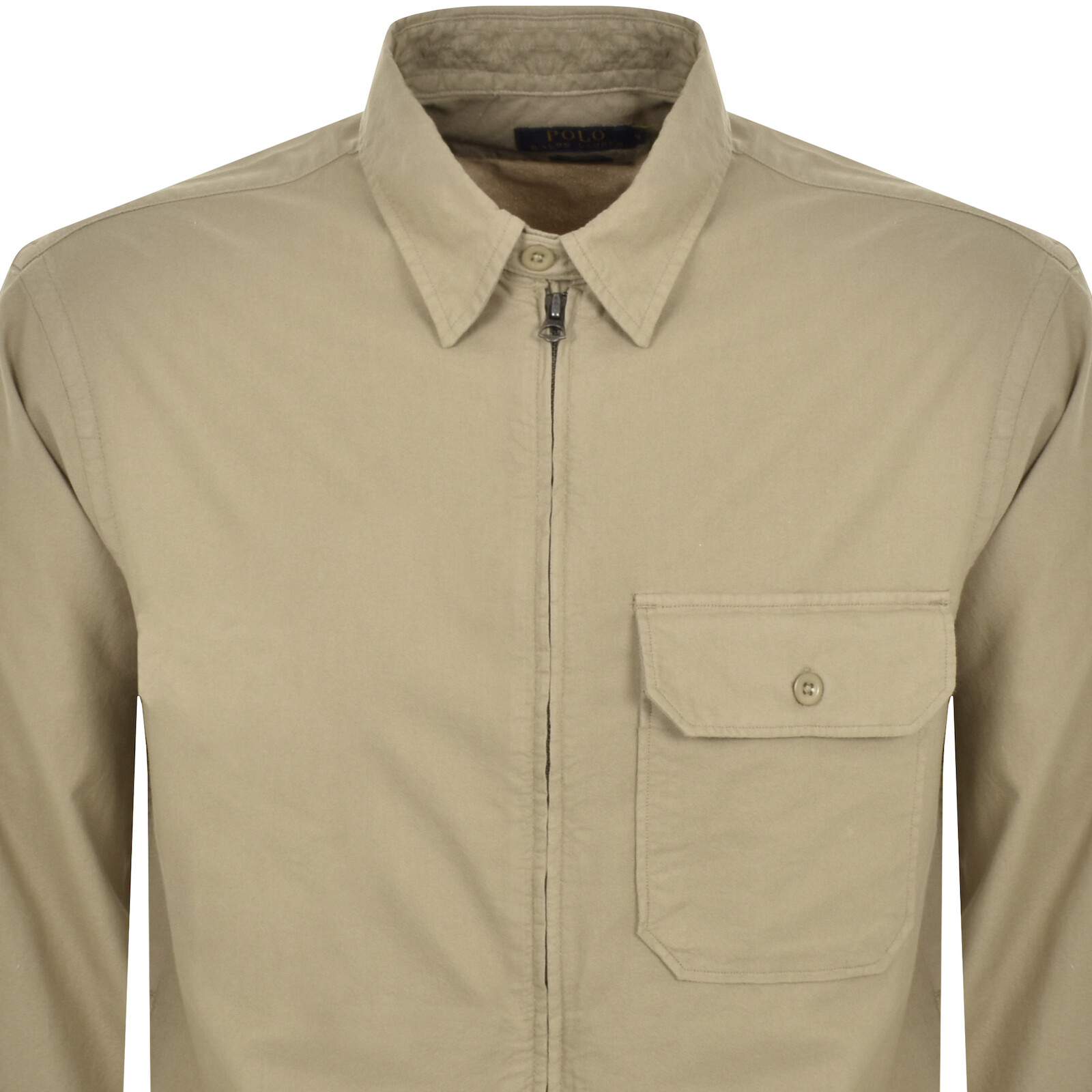 Shop Ralph Lauren Custom Fit Overshirt Beige