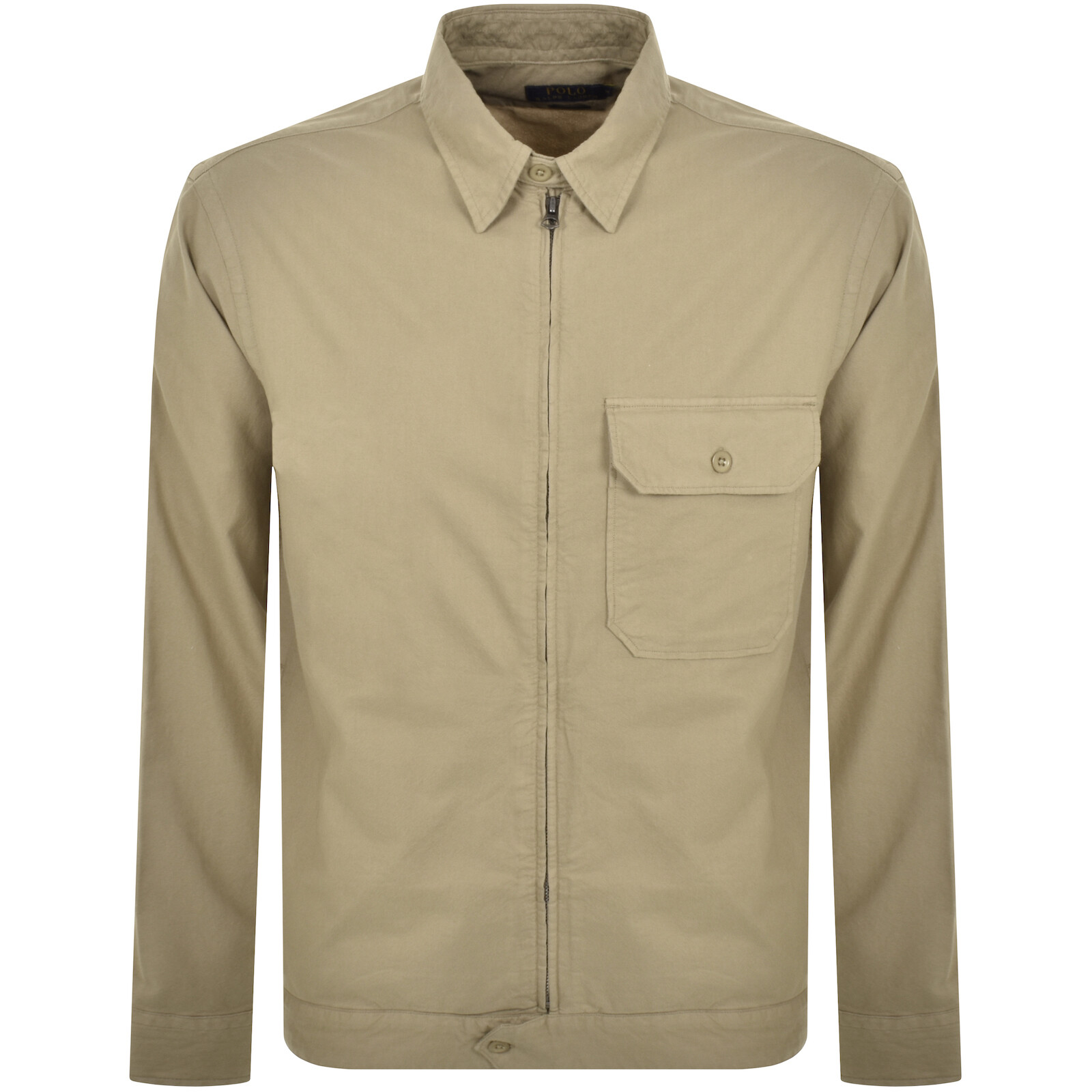 Shop Ralph Lauren Custom Fit Overshirt Beige