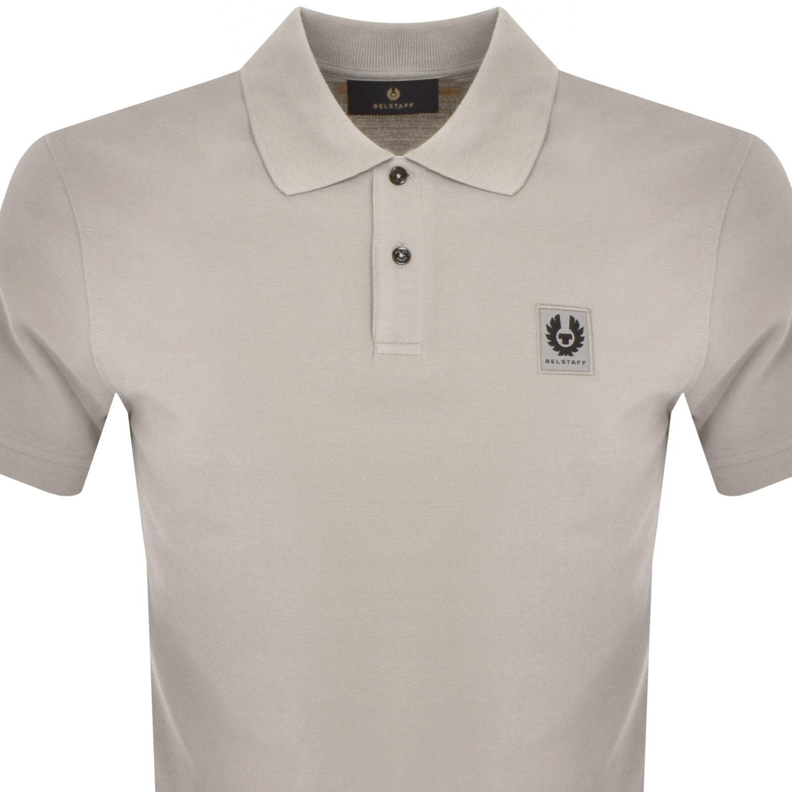 Shop Belstaff Short Sleeve Polo T Shirt Grey