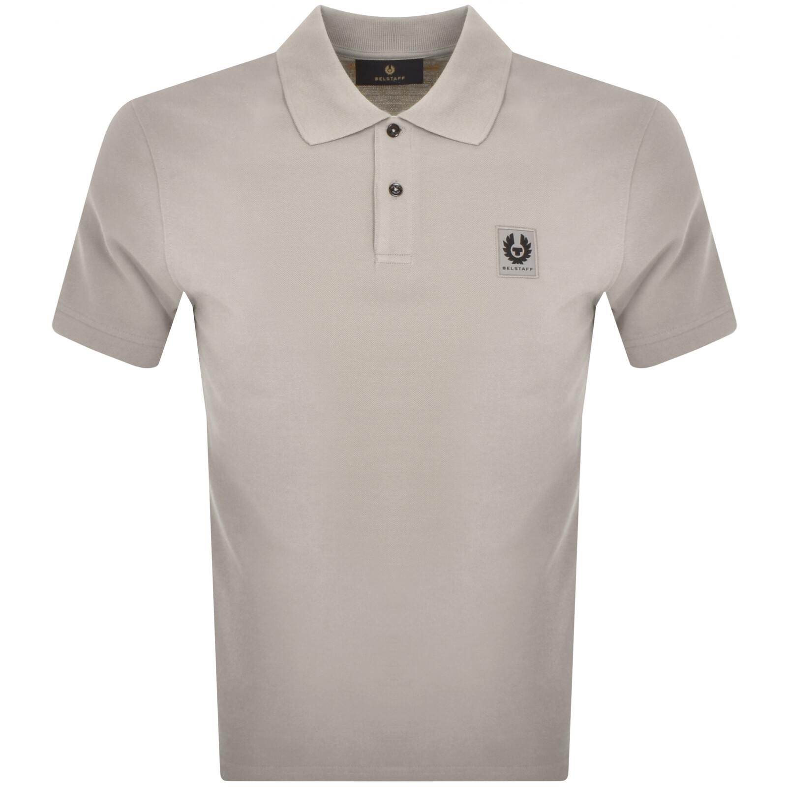 Shop Belstaff Short Sleeve Polo T Shirt Grey