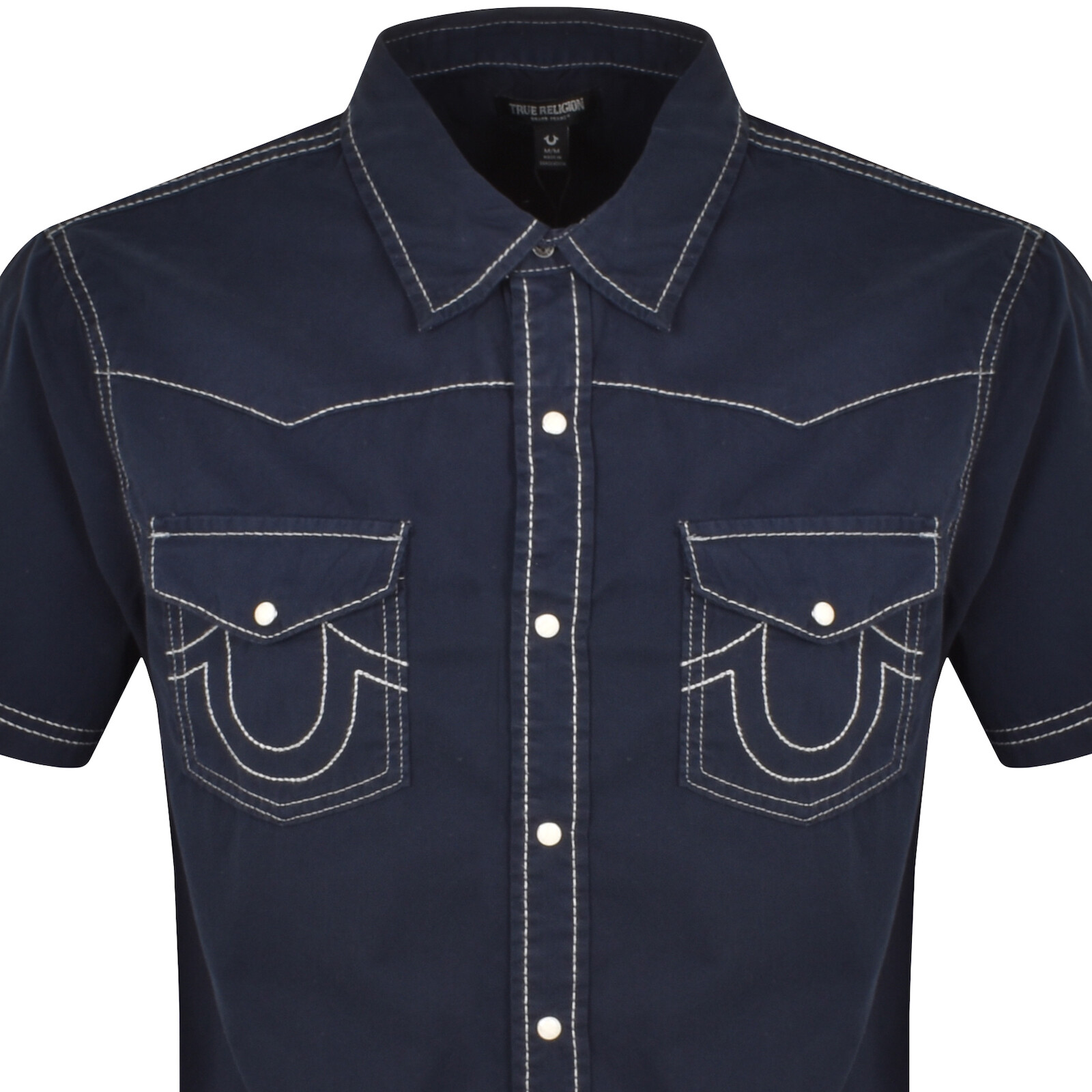 Shop True Religion Big T Western Shirt Navy