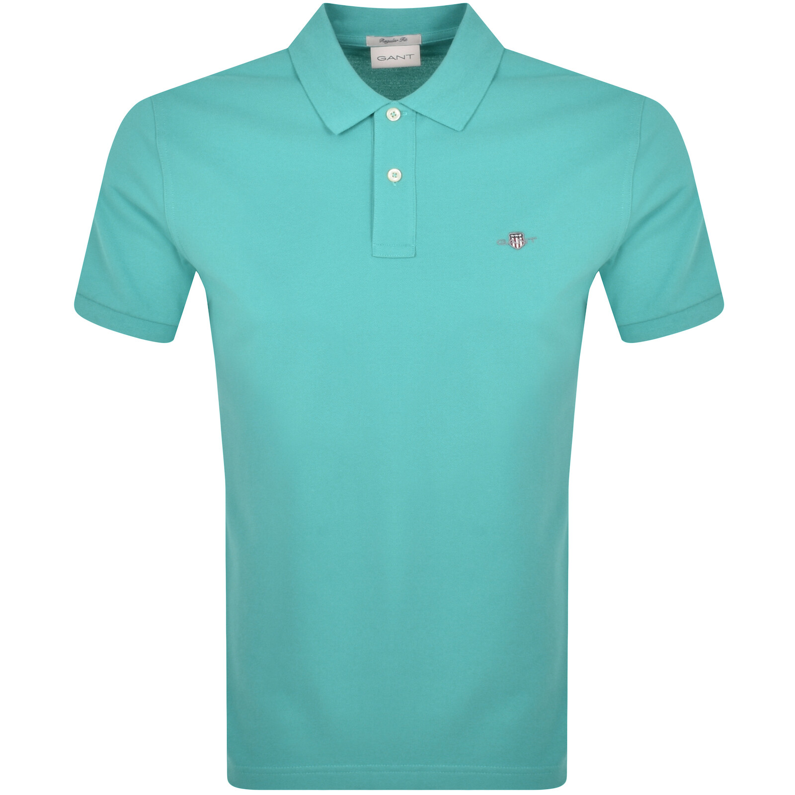 Shop Gant Regular Shield Pique Polo T Shirt Blue