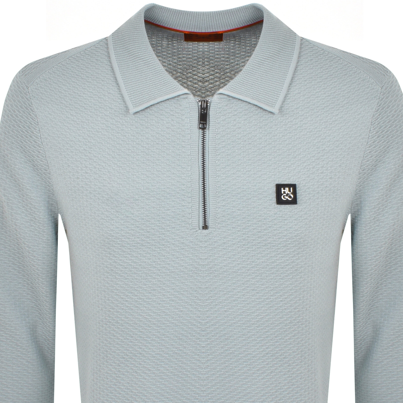 Shop Hugo Sastoon Long Sleeve Knit Polo Blue