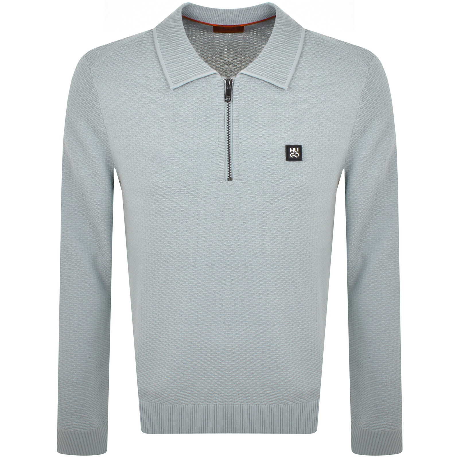 Shop Hugo Sastoon Long Sleeve Knit Polo Blue