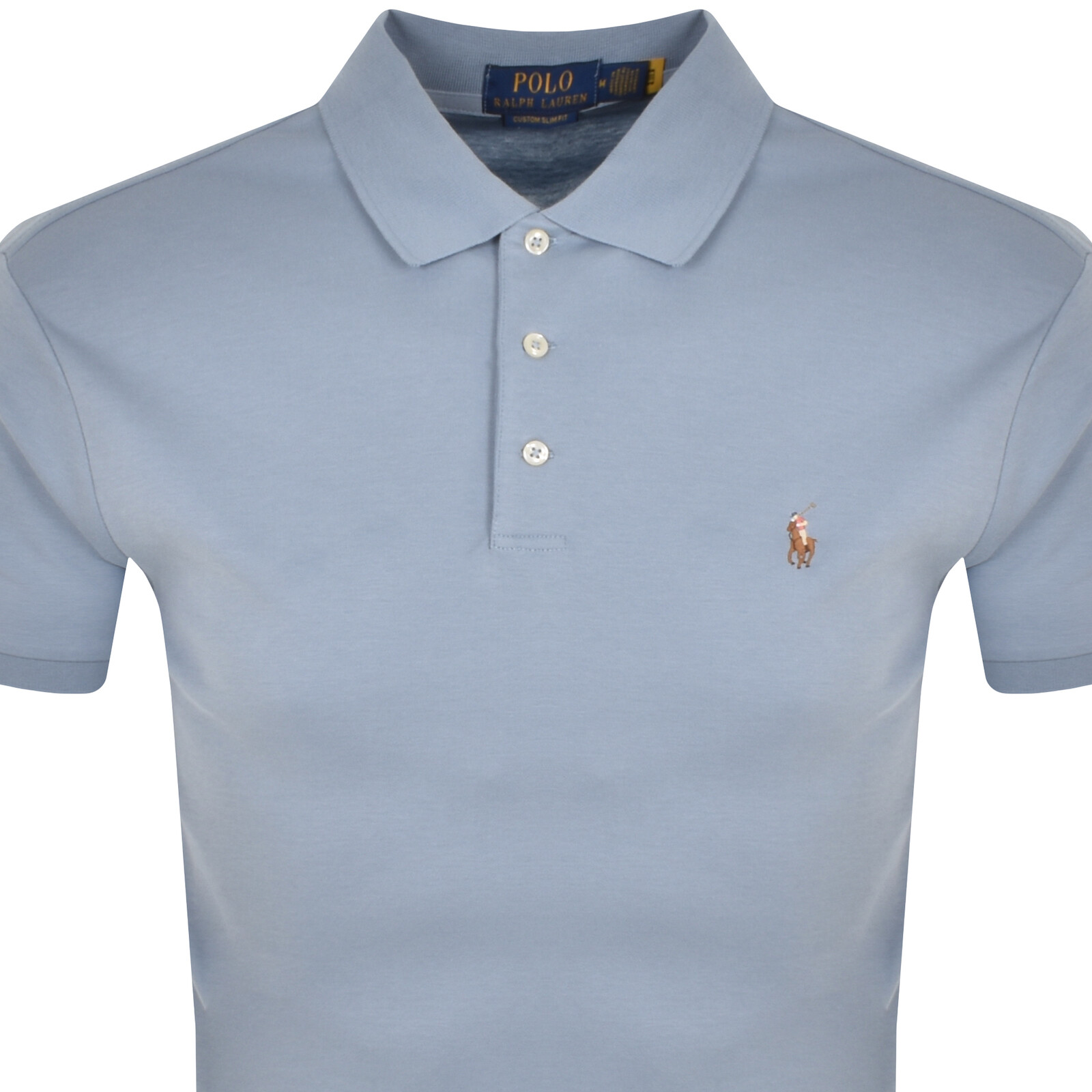 Shop Ralph Lauren Custom Slim Fit Polo T Shirt Blue