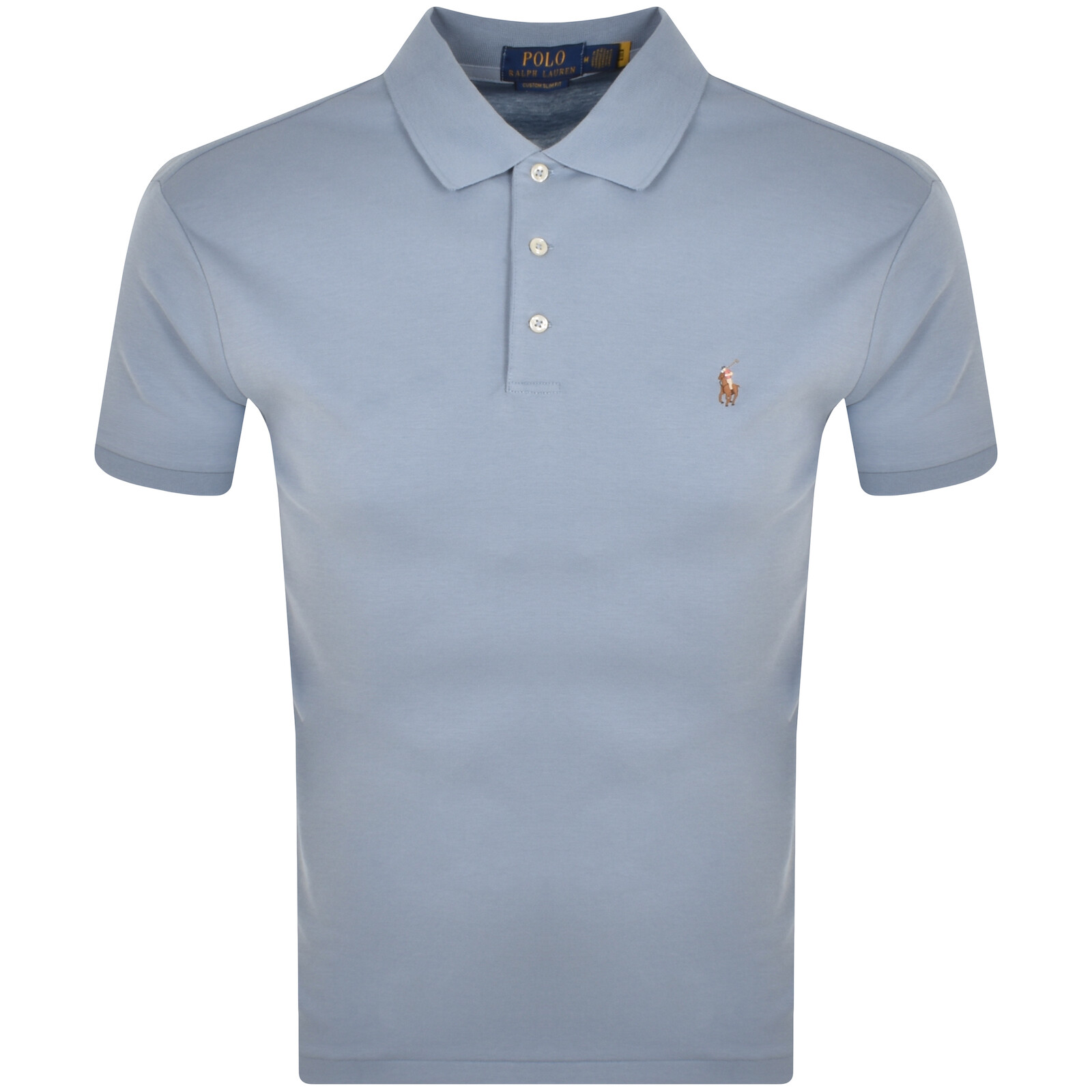 Shop Ralph Lauren Custom Slim Fit Polo T Shirt Blue